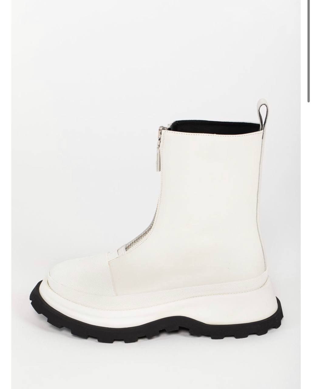 Zipper Jil Sander Boots Jil Sander White Leather Boots IT 38