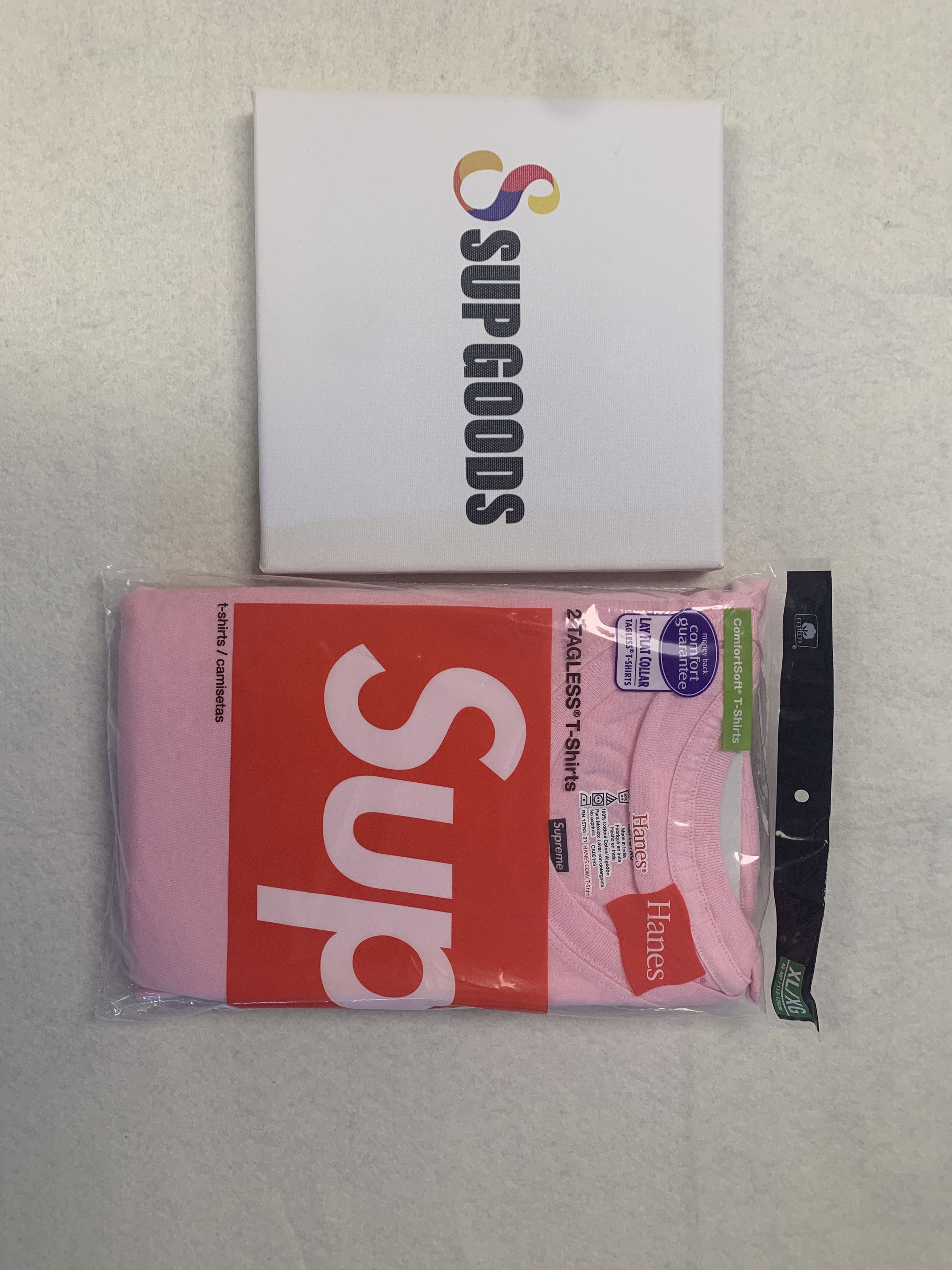 Supreme Hanes Tagless Tees (2 Pack) Pink Size XL 