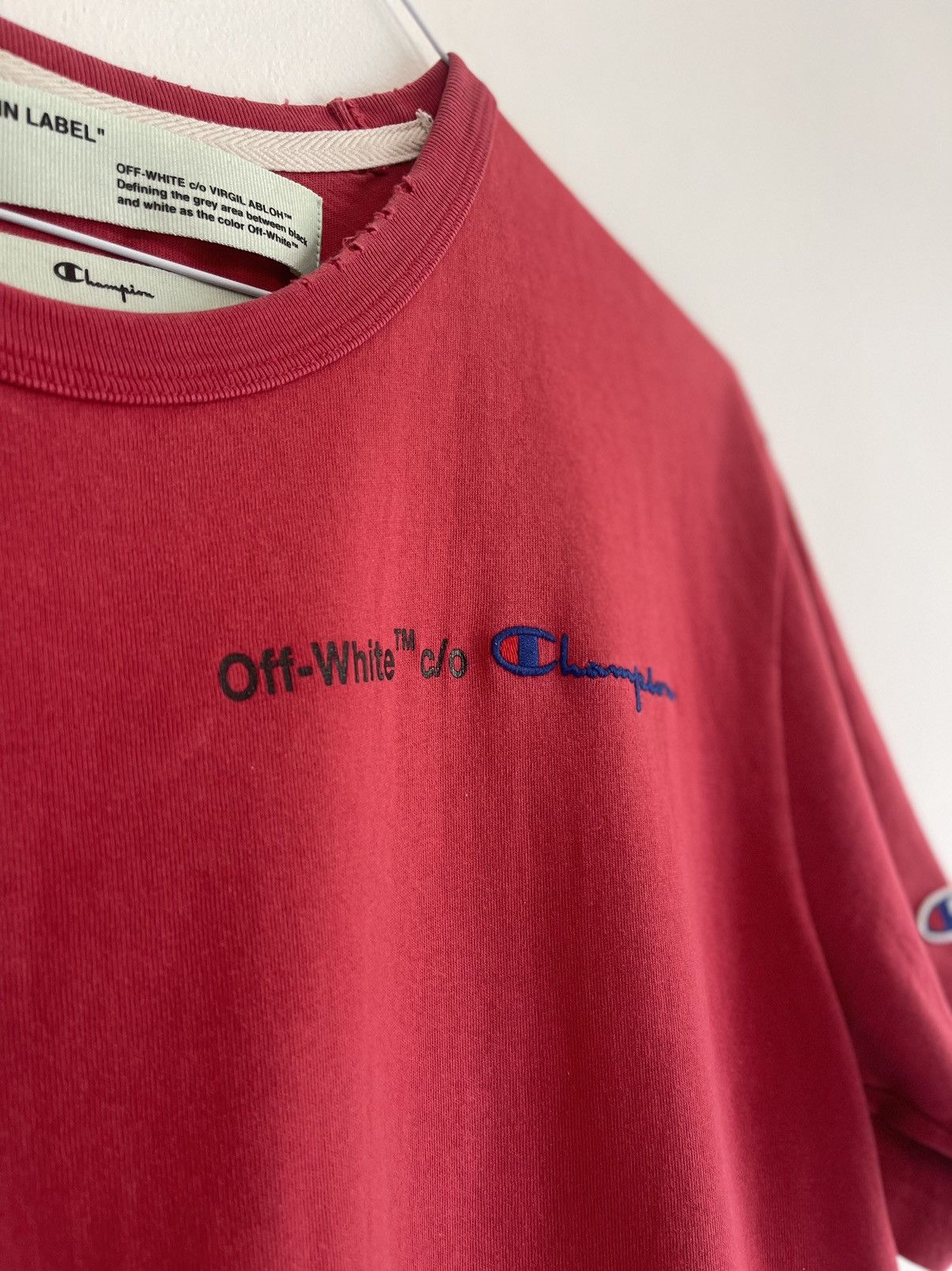 Champion × Off-White Off white x champion Red TEE Size US M / EU 48-50 / 2 - 5 Thumbnail