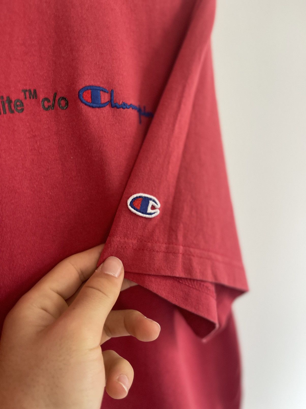 Champion × Off-White Off white x champion Red TEE Size US M / EU 48-50 / 2 - 6 Thumbnail