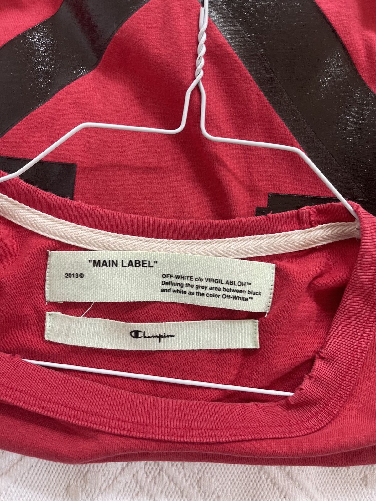 Champion × Off-White Off white x champion Red TEE Size US M / EU 48-50 / 2 - 11 Thumbnail