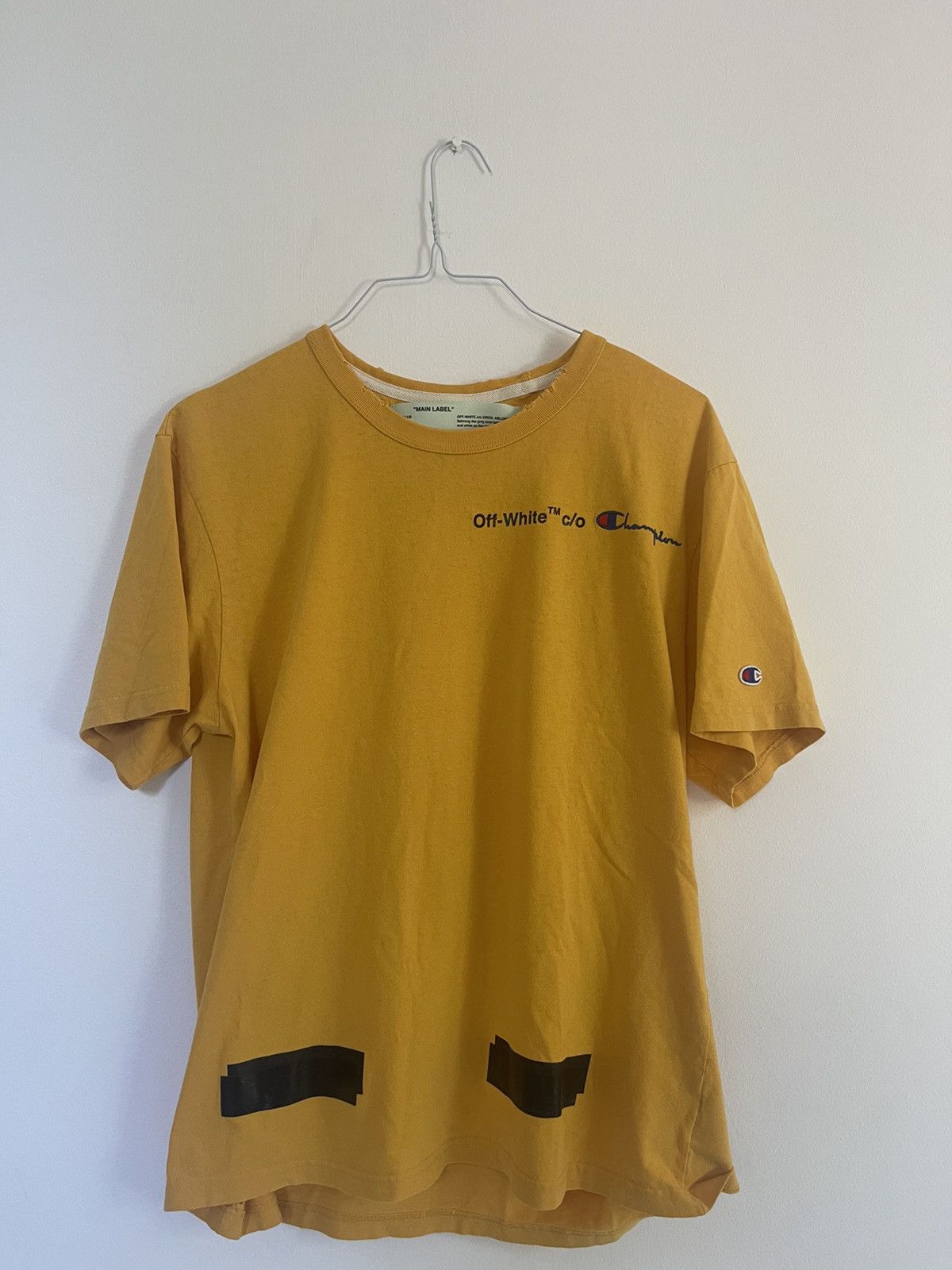 Champion × Off-White Off white X champion yellow TEE Size US S / EU 44-46 / 1 - 5 Thumbnail
