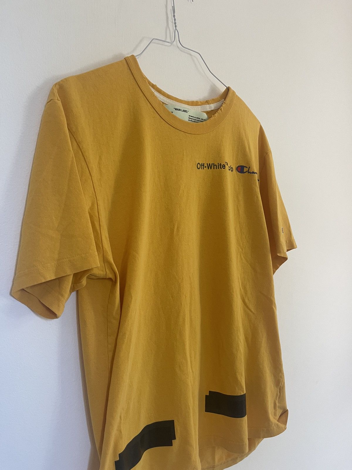 Champion × Off-White Off white X champion yellow TEE Size US S / EU 44-46 / 1 - 6 Thumbnail