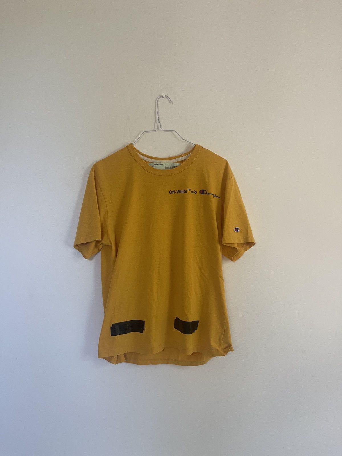 Champion × Off-White Off white X champion yellow TEE Size US S / EU 44-46 / 1 - 3 Thumbnail