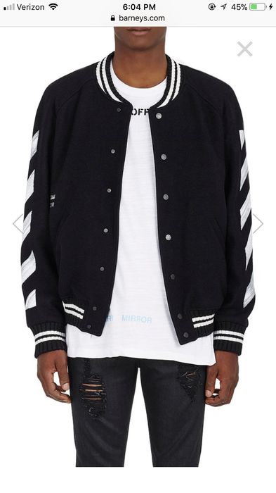 Off-White Brushed Varsity Jacket | Grailed