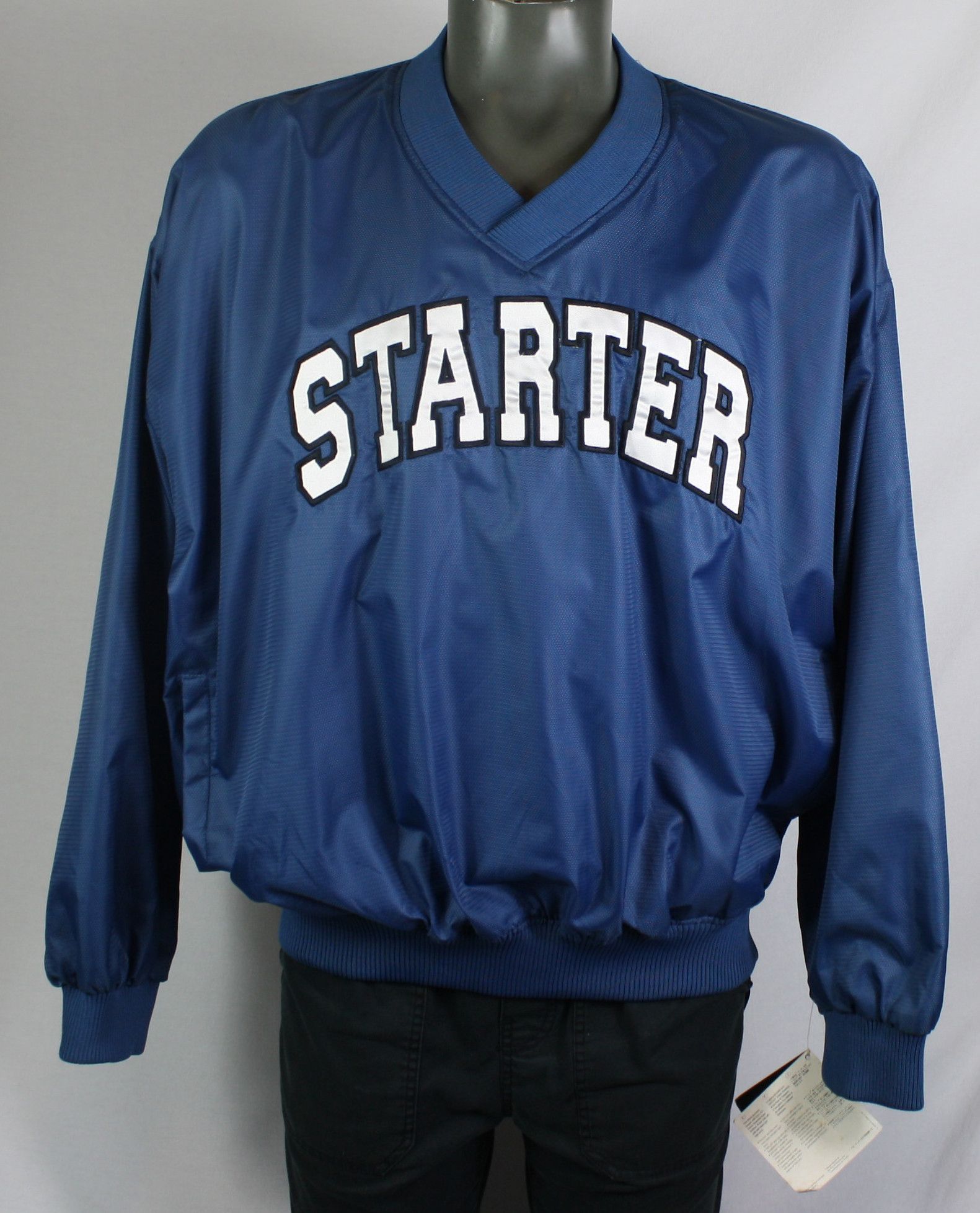 NWT Starter Spell Out Teal Blue Pullover Windbreaker Jacket