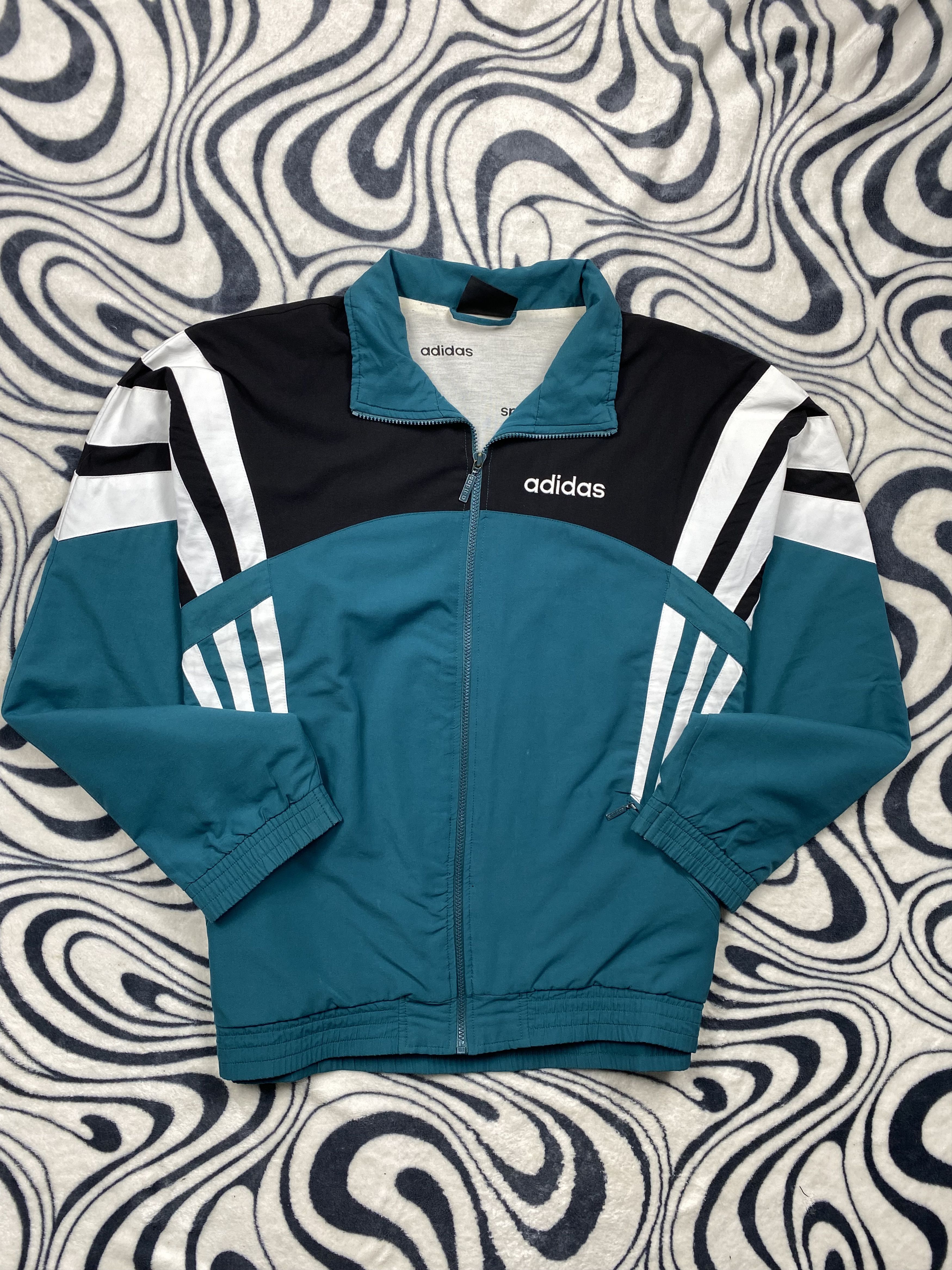 Adidas 90s Vintage Mens Nylon Track Top Jacket Drill style