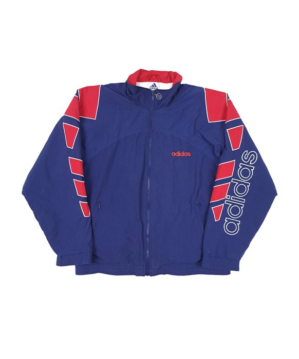 Adidas 90's Vintage Adidas Big Logo Navy Red Light Jacket | Grailed