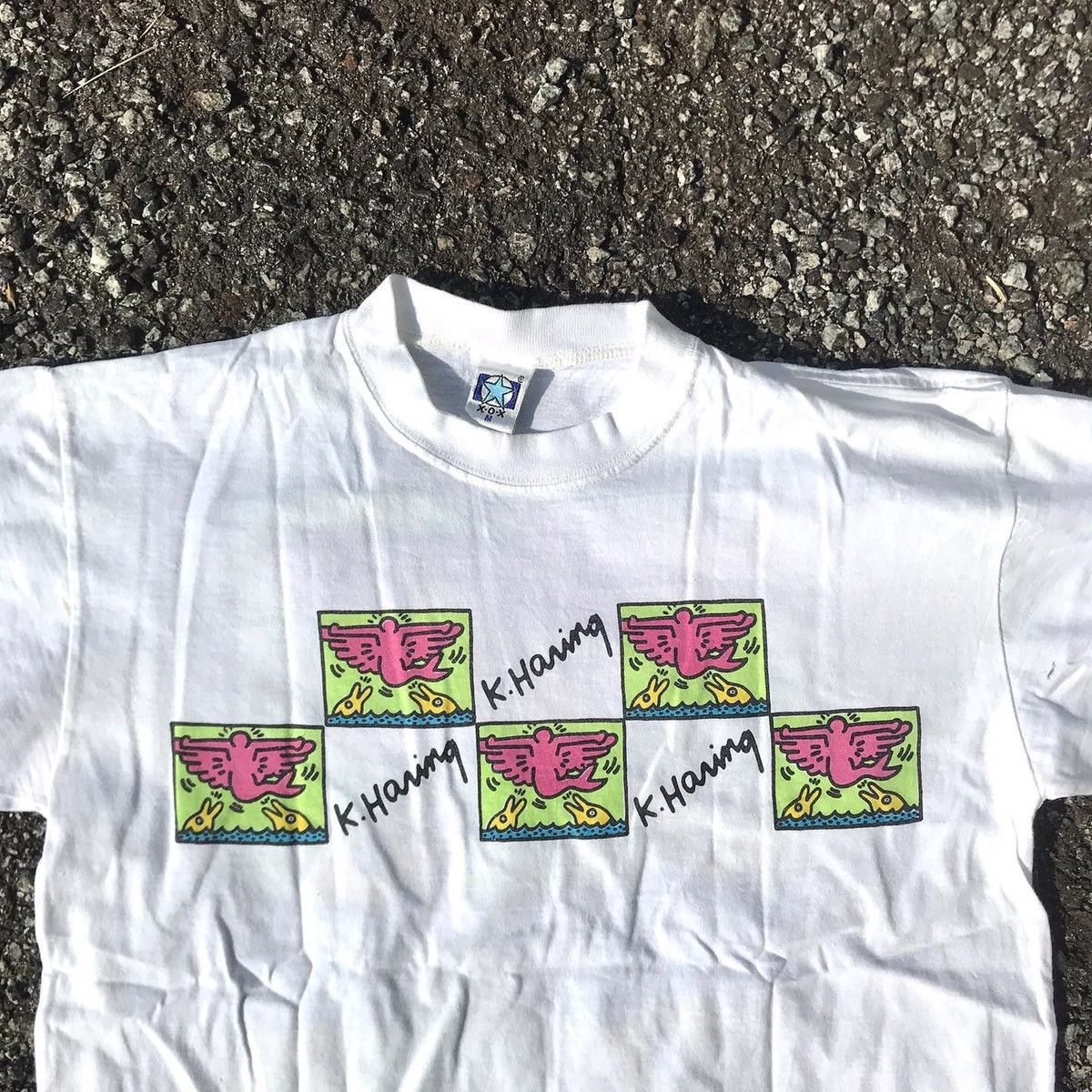 Keith Haring Vintage Keith Haring Old Bootleg Sea Fish Logo T-Shirt Size US M / EU 48-50 / 2 - 2 Thumbnail