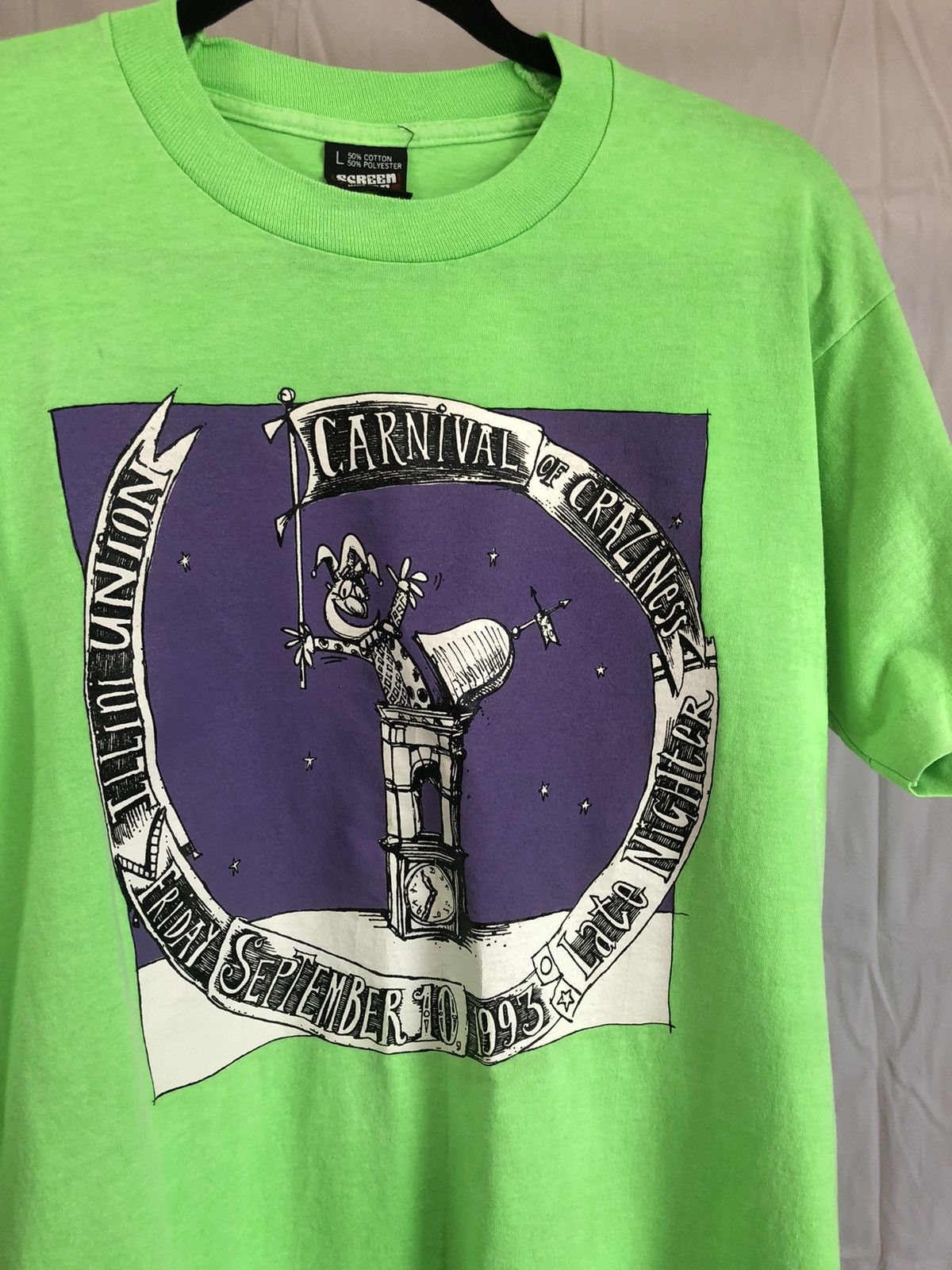 Vintage Single Stitch 1993 Carnival Of Craziness 90s Tee Size US L / EU 52-54 / 3 - 1 Thumbnail