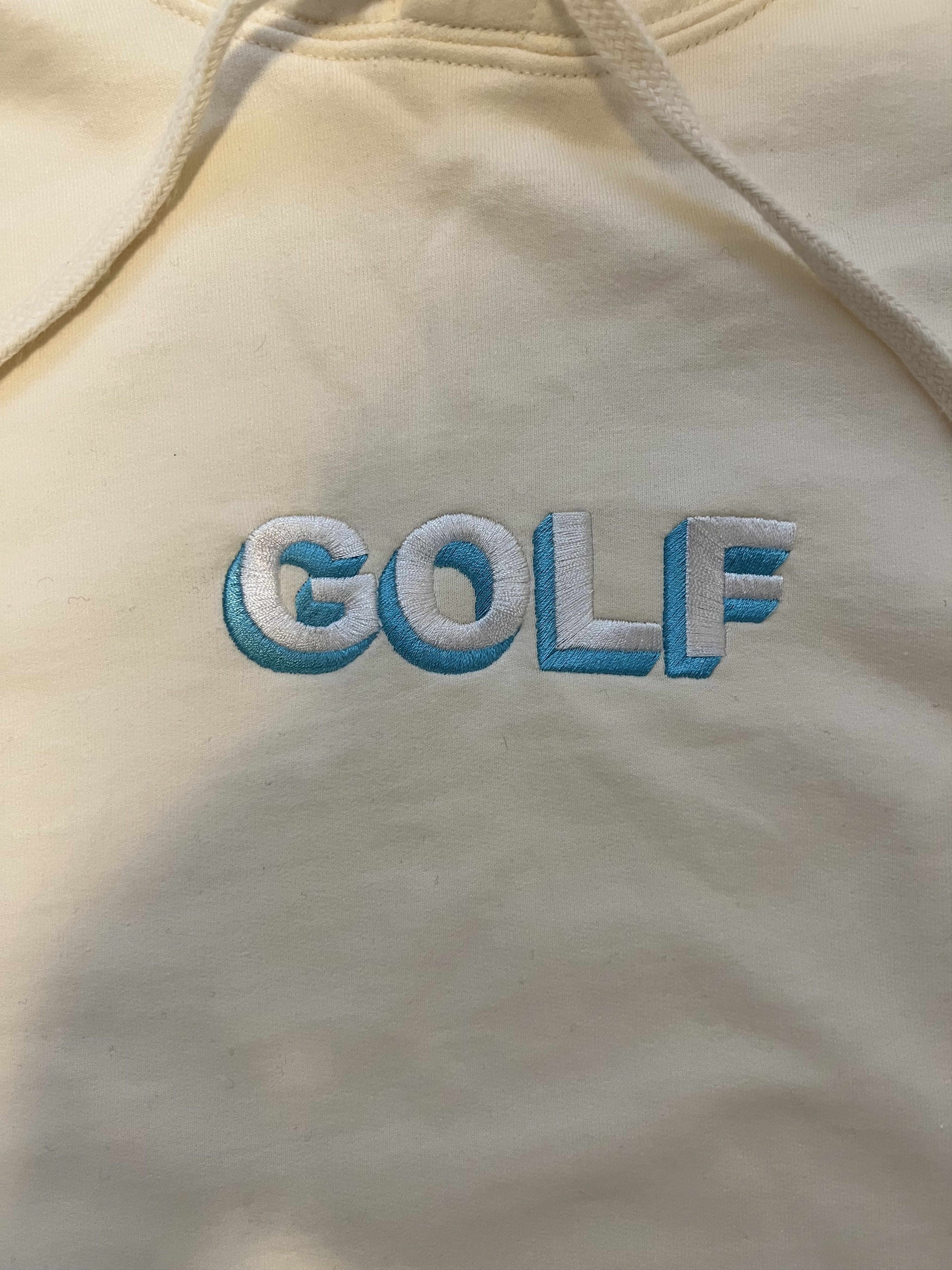 Golf Wang 💚 Golf Wang 3D 2-Tone Embroidered Logo Hoodie Cream Size US L / EU 52-54 / 3 - 3 Thumbnail