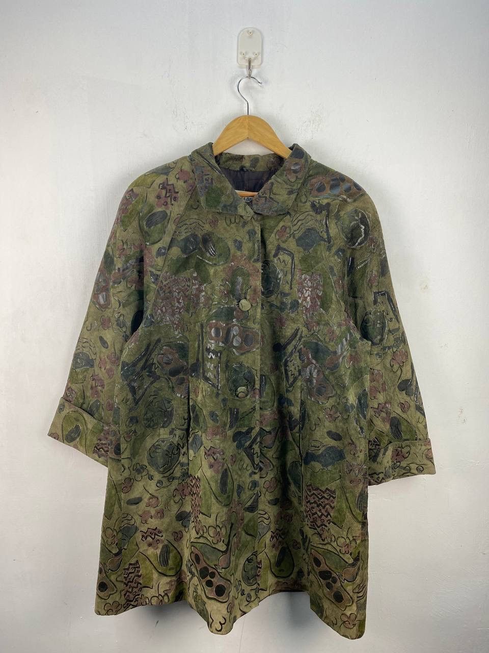 Japanese Brand Vintage Designer Fabio Mantegazza Suede Coat Floral Pattern Size US L / EU 52-54 / 3 - 6 Thumbnail