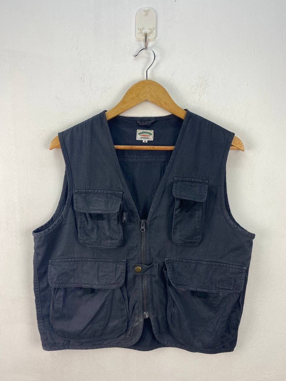 Japanese Brand Vintage Japanese brand denim hunting vest jacket faded wash Size US M / EU 48-50 / 2 - 3 Thumbnail