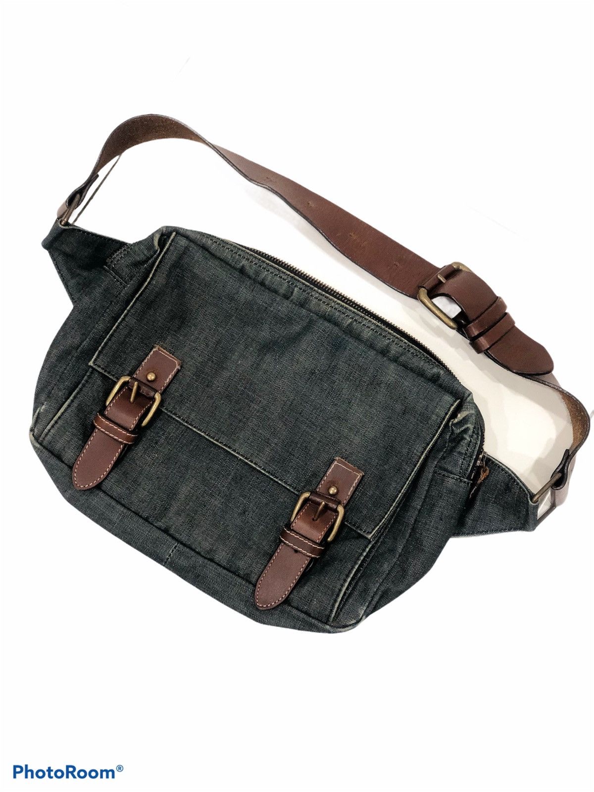 Designer × Dries Van Noten Rare DRIES VAN NOTEN Indigo Blue Selvadge Denim Waist Bag Size ONE SIZE - 2 Thumbnail