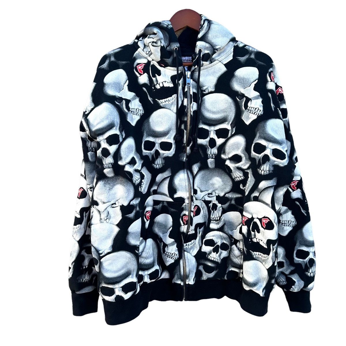 Famous Stars And Straps Y2K Famous Stars and Straps Skull Zip Up Hoodie ...