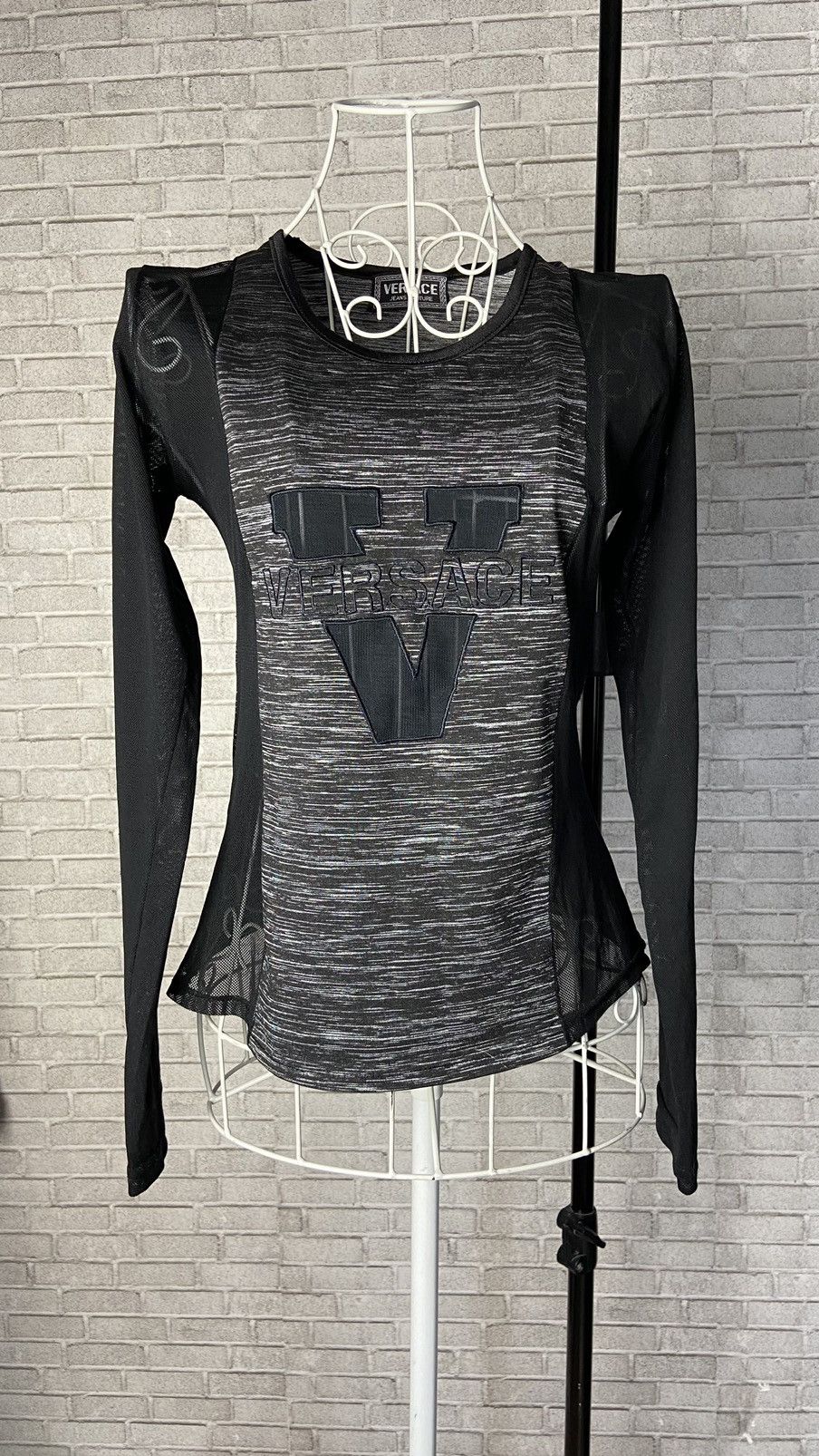 Versace Jeans Couture versace mesh logo long sleeve Size S / US 4 / IT 40 - 2 Thumbnail
