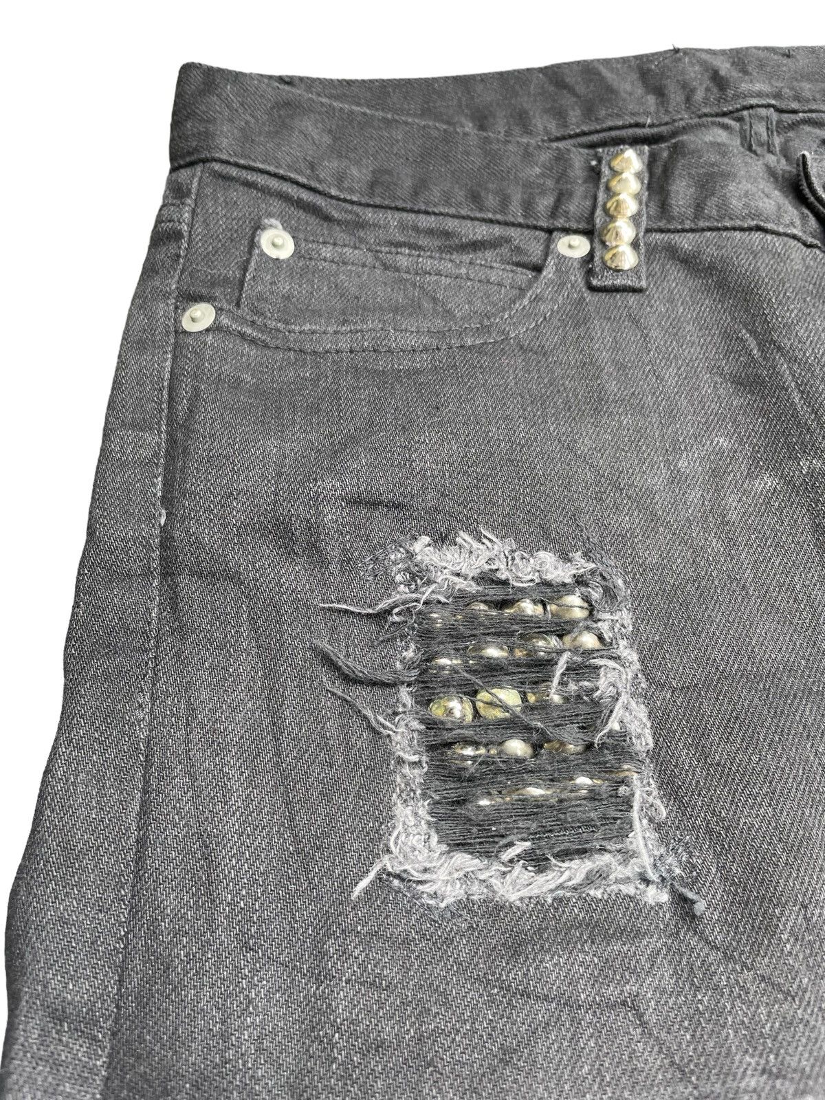 Japanese Brand Z.Vargas Punk Inspired Custom Distressed Denim Size US 31 - 8 Thumbnail