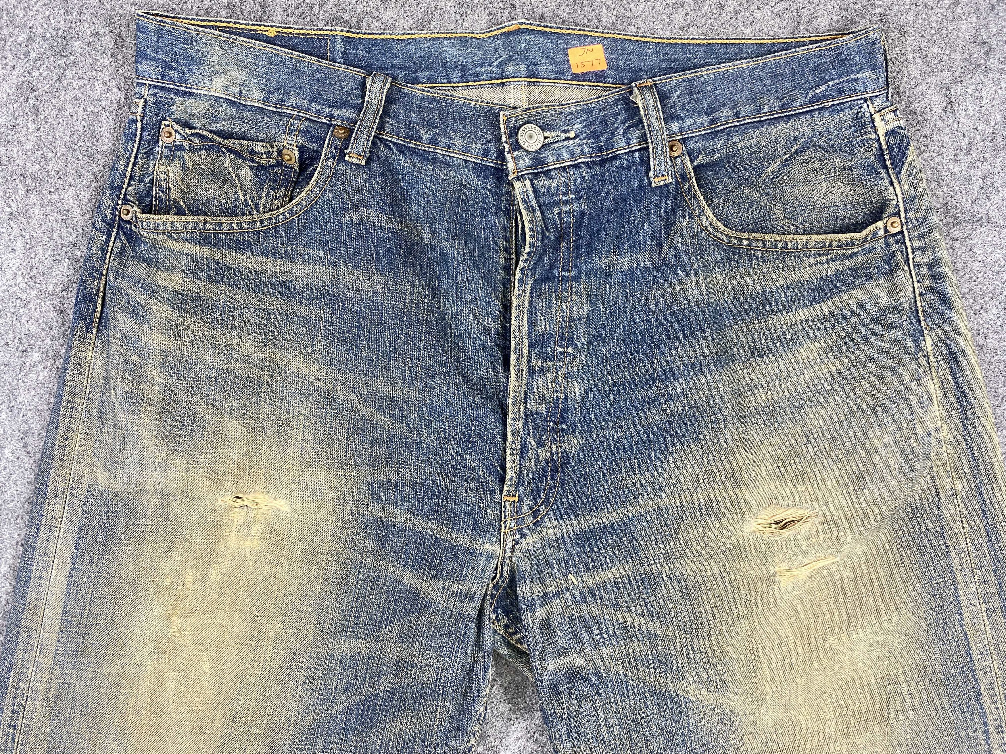 Levi's Rusty Used Blue Vintage Levi's 501 35x29.5 Denim -JN1577 Size US 35 - 3 Thumbnail