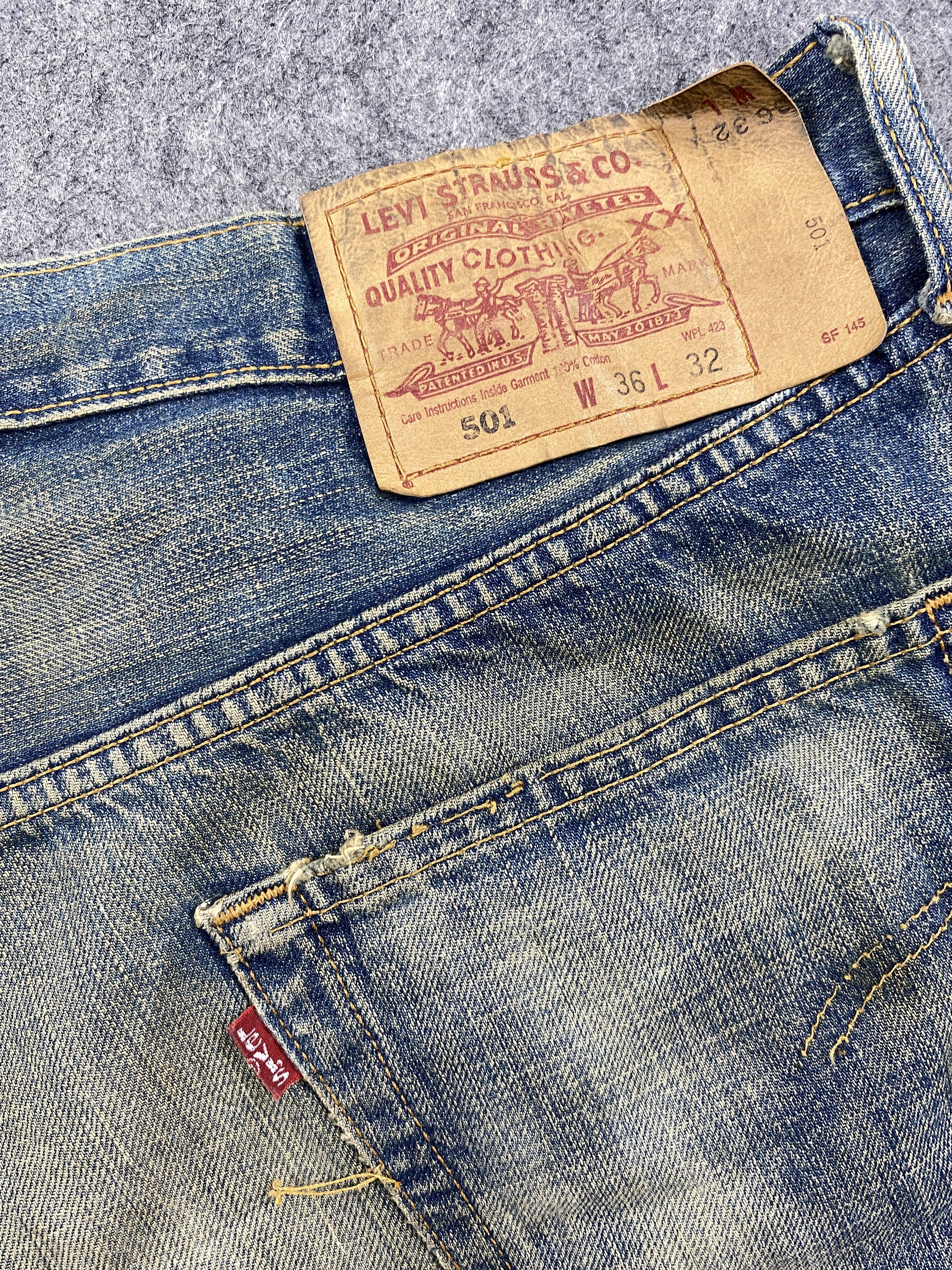 Levi's Rusty Used Blue Vintage Levi's 501 35x29.5 Denim -JN1577 Size US 35 - 10 Thumbnail