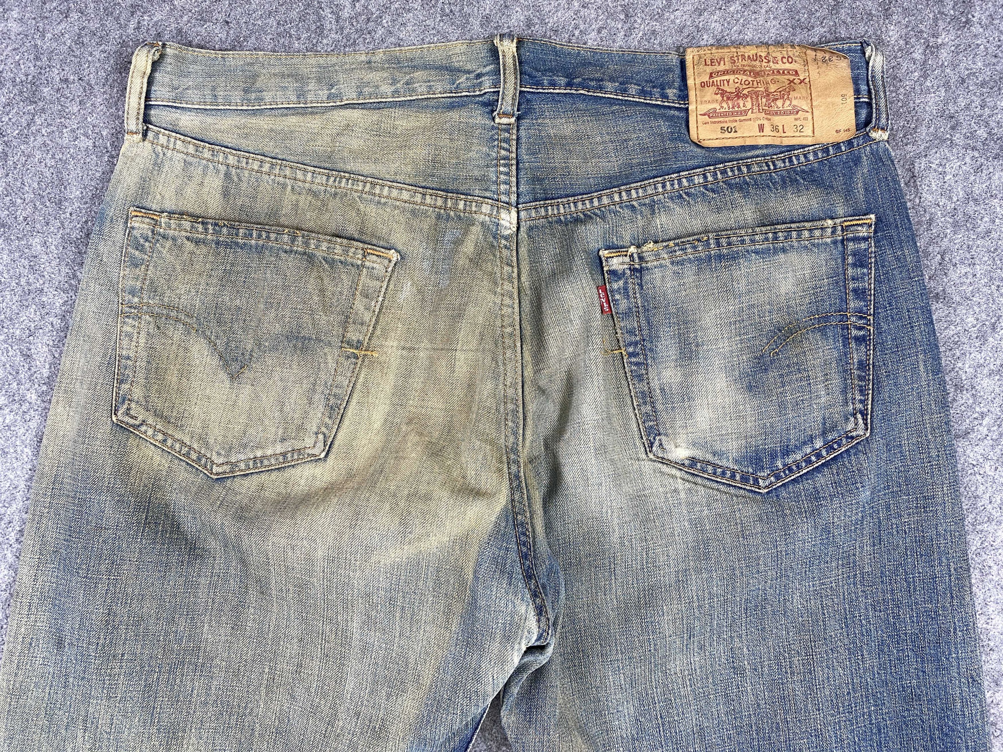 Levi's Rusty Used Blue Vintage Levi's 501 35x29.5 Denim -JN1577 Size US 35 - 5 Thumbnail