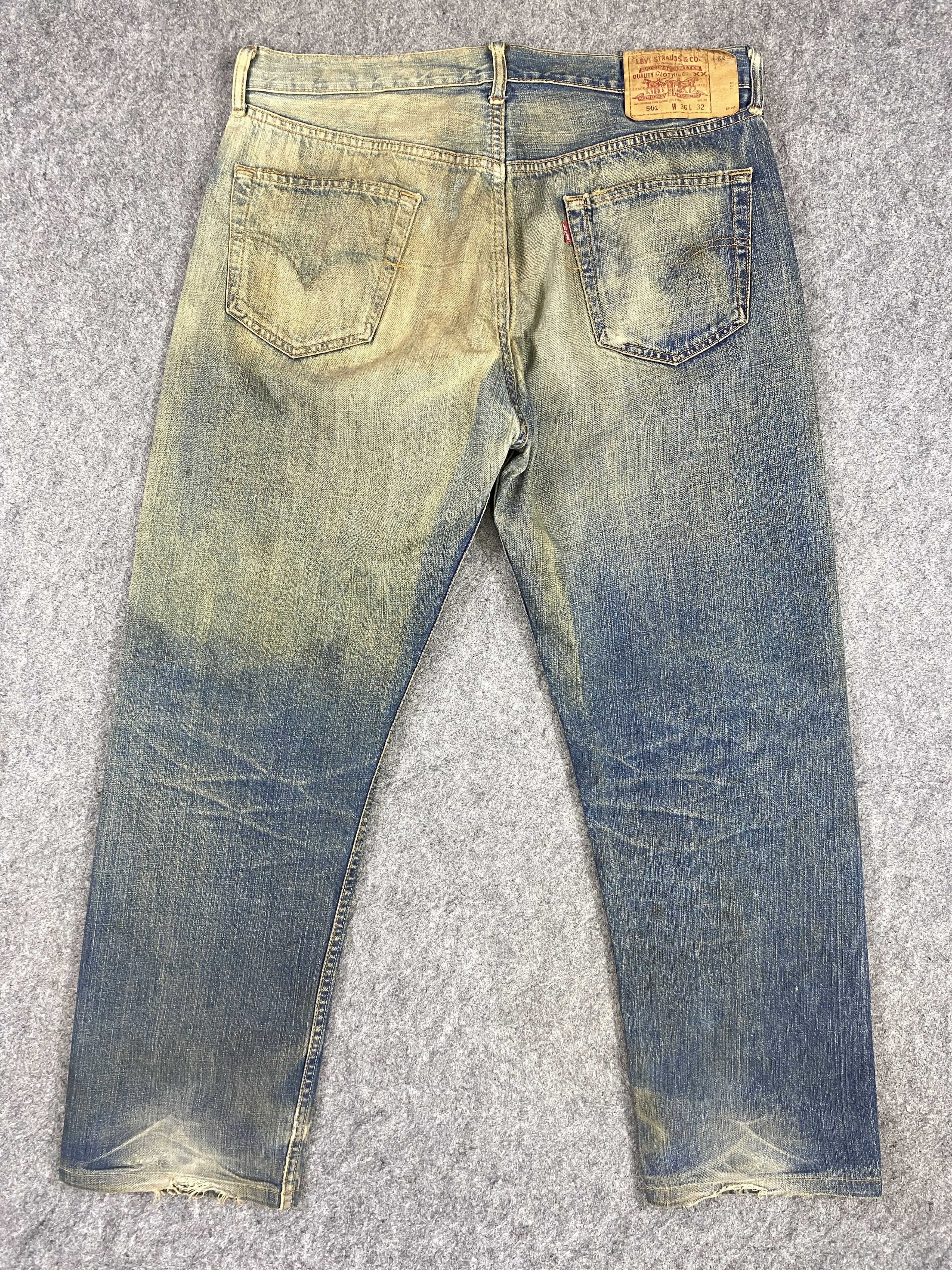 Levi's Rusty Used Blue Vintage Levi's 501 35x29.5 Denim -JN1577 Size US 35 - 4 Thumbnail