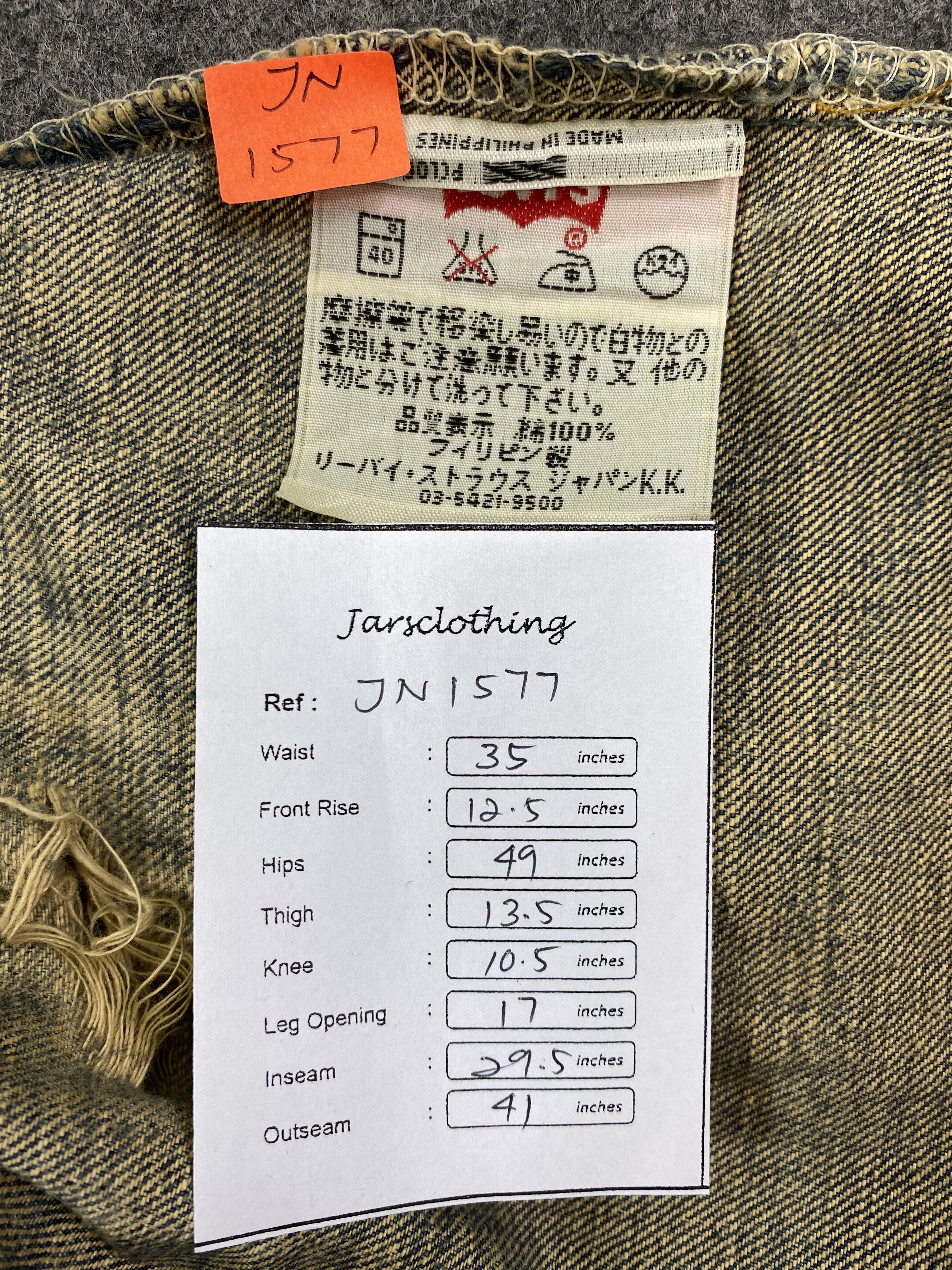 Levi's Rusty Used Blue Vintage Levi's 501 35x29.5 Denim -JN1577 Size US 35 - 8 Thumbnail