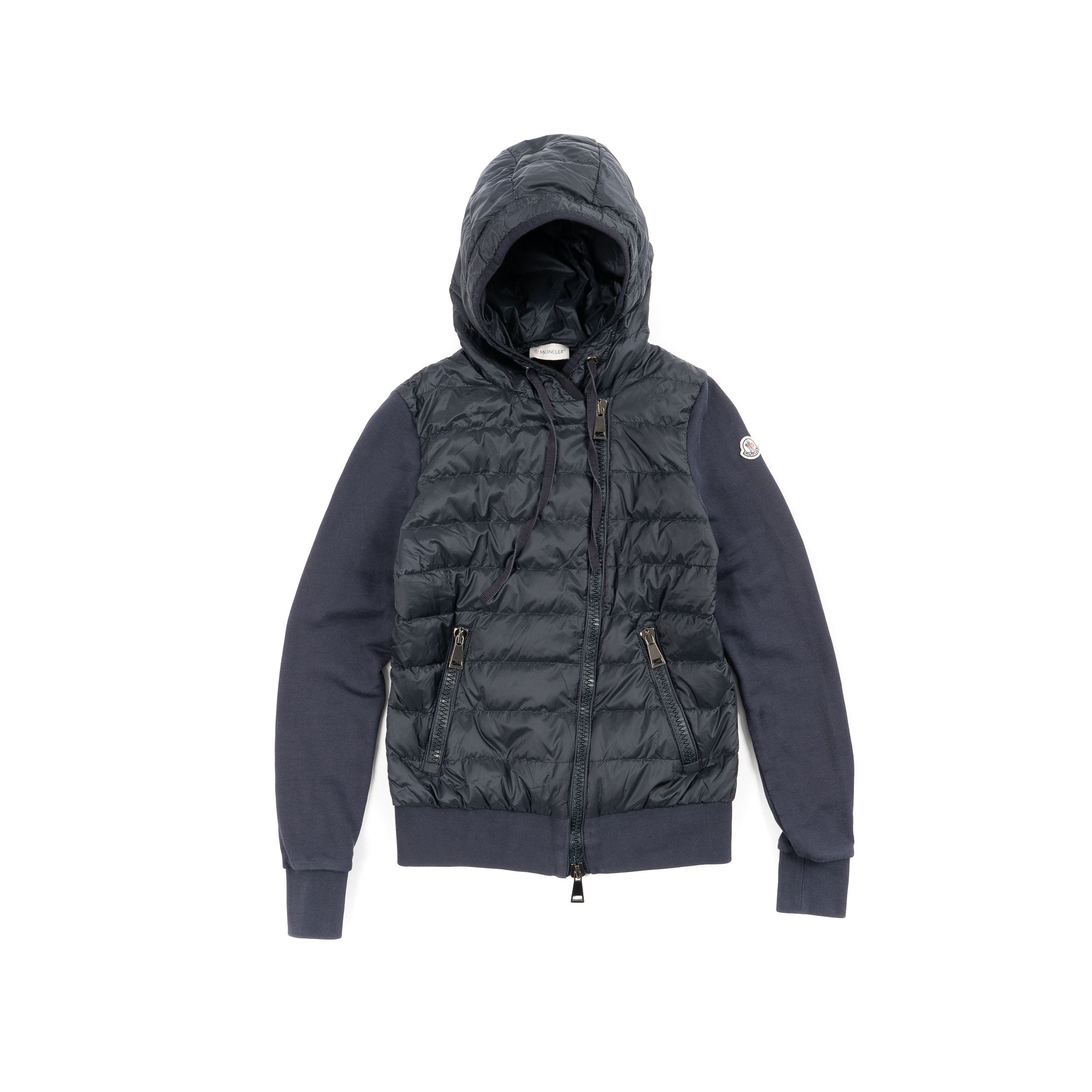 美品● モンクレール カーディガン　ワッペン　MAGLIA Sサイズ　ネイビー 📌Moncler Maglia Cardigan Wmns Full Zip Navy Down Hoodie