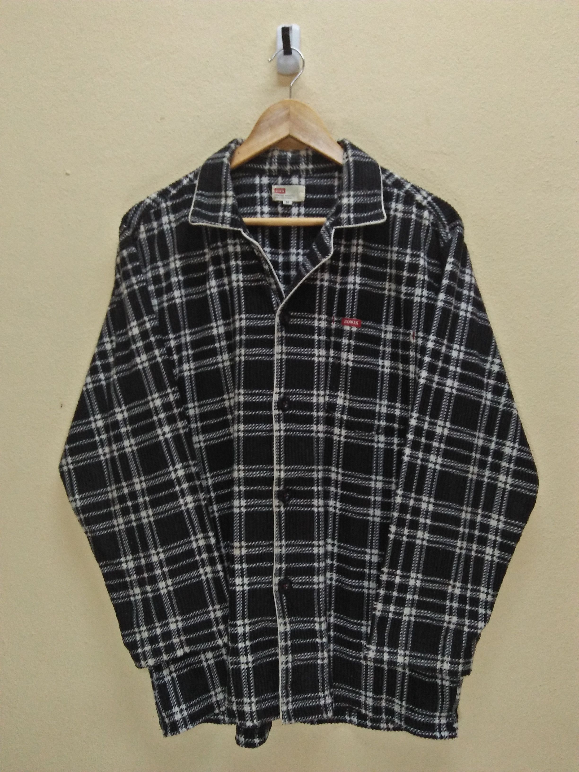 Edwin EDWIN Tartan Plaid Pattern Black White M Button Shirts. Size US S / EU 44-46 / 1 - 1 Thumbnail