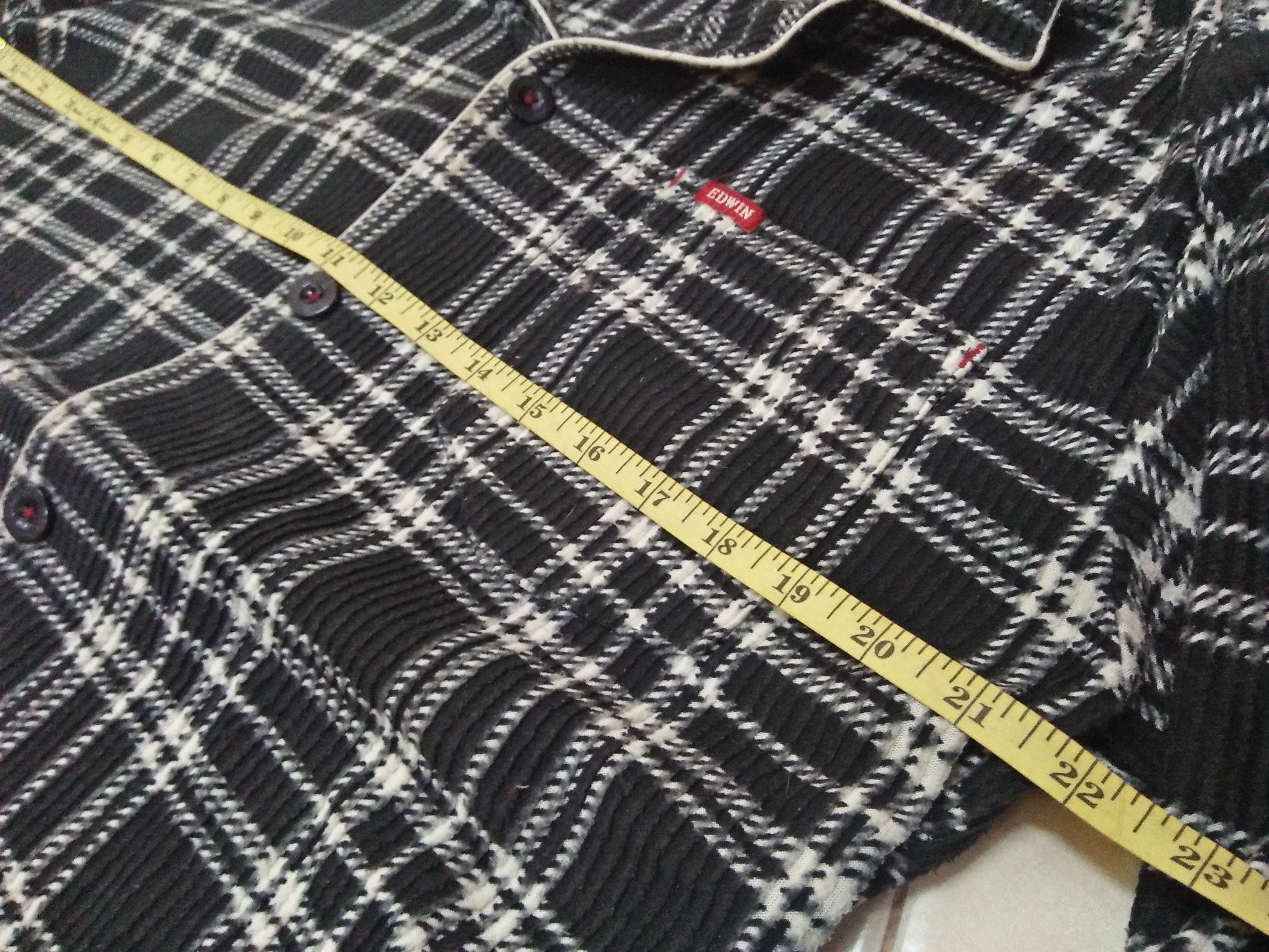 Edwin EDWIN Tartan Plaid Pattern Black White M Button Shirts. Size US S / EU 44-46 / 1 - 9 Thumbnail