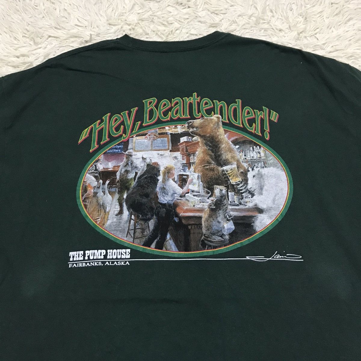 Vintage The Pump House Beartender Tshirt Size US XL / EU 56 / 4 - 9 Thumbnail