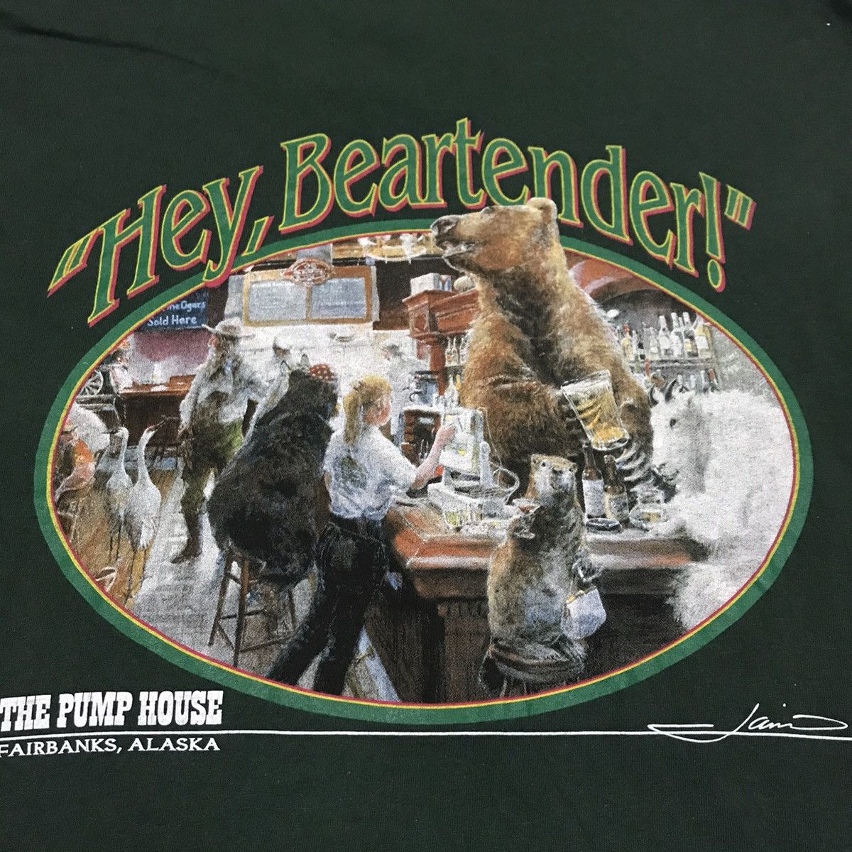Vintage The Pump House Beartender Tshirt Size US XL / EU 56 / 4 - 10 Thumbnail