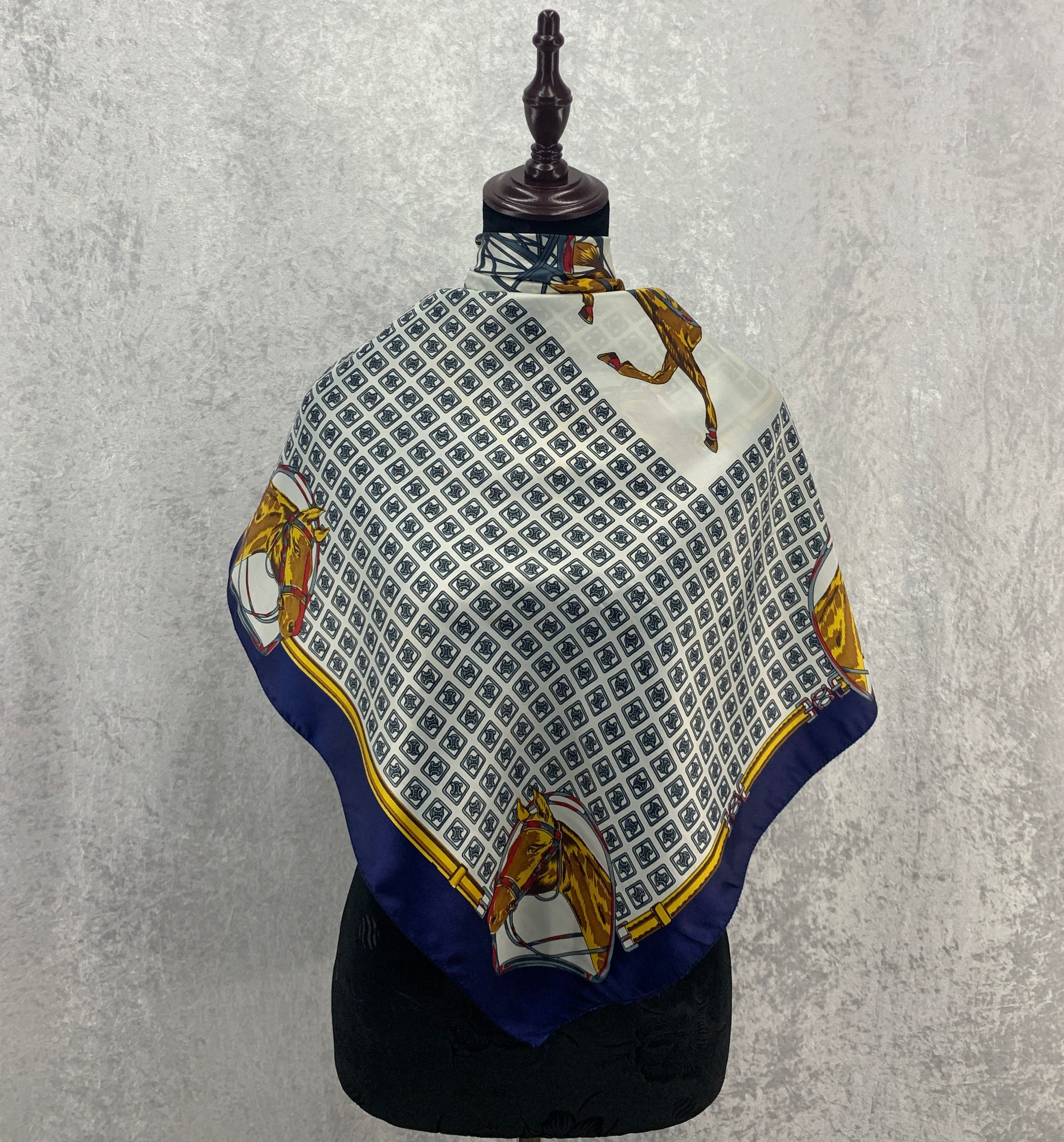 Vintage Design Silk Scarf/Square Scarf -SCA197 - Main Image