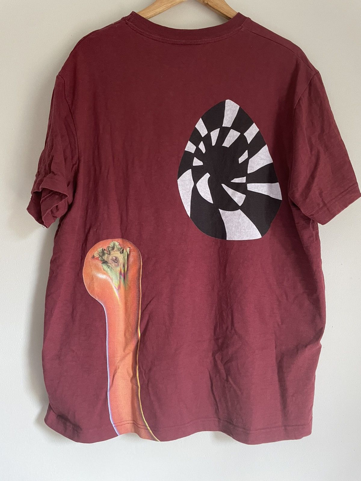 image of Song For The Mute Burgundy Tee in Red, Men's (Size Medium)