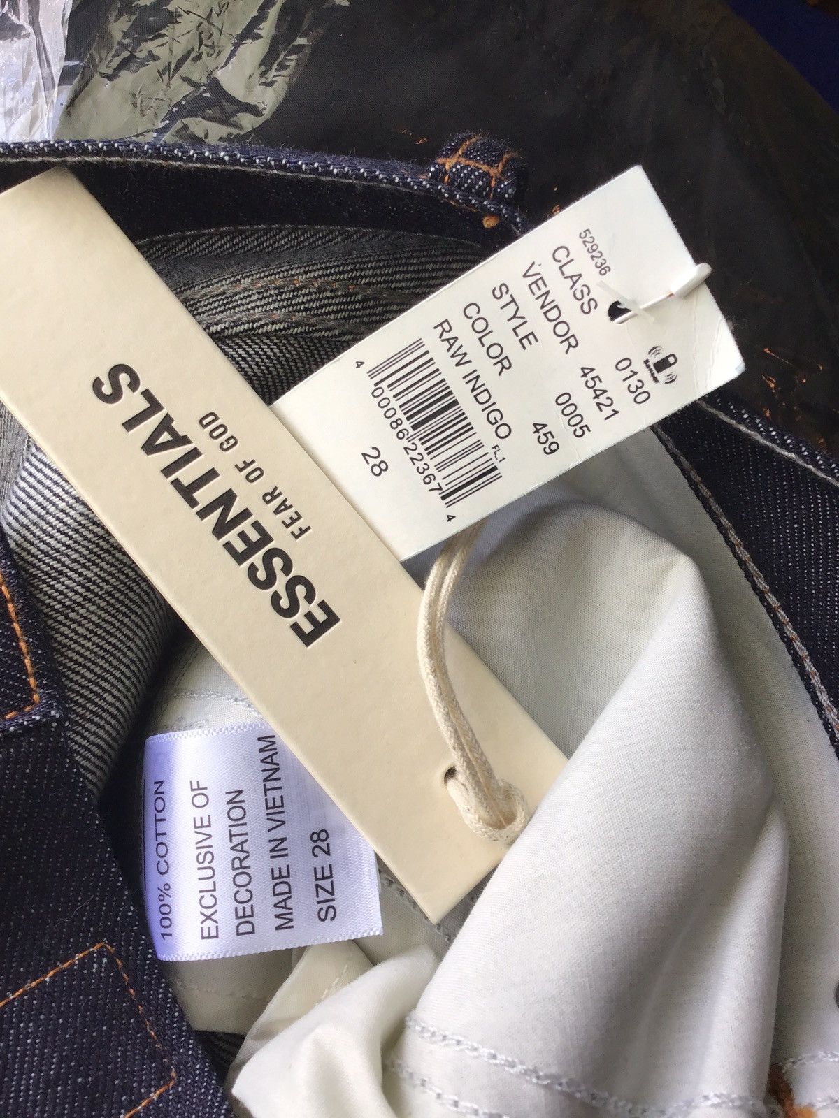 Fear of God ESSENTIALS Fear of God Raw Japanese denim jean (sz 28) Size US 28 / EU 44 - 10 Thumbnail