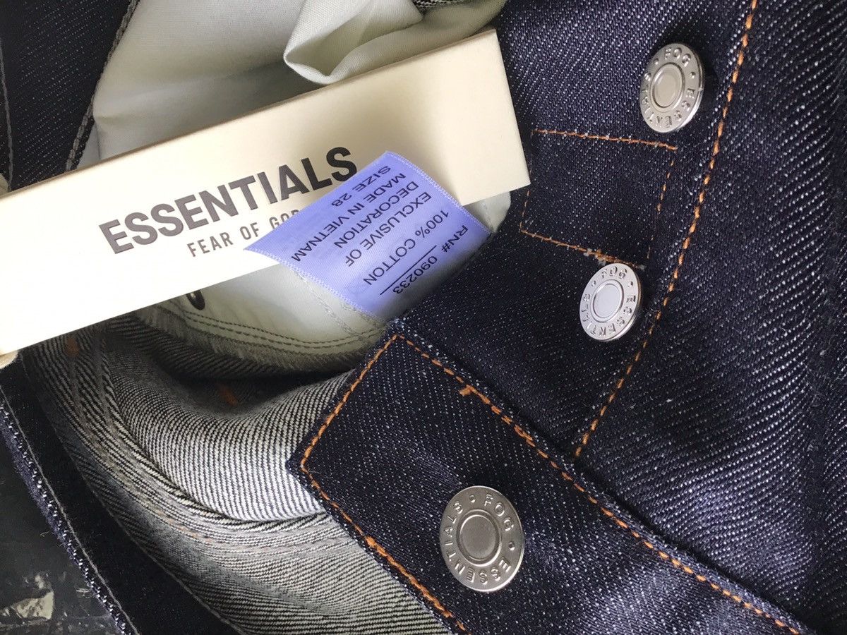 Fear of God ESSENTIALS Fear of God Raw Japanese denim jean (sz 28) Size US 28 / EU 44 - 8 Thumbnail