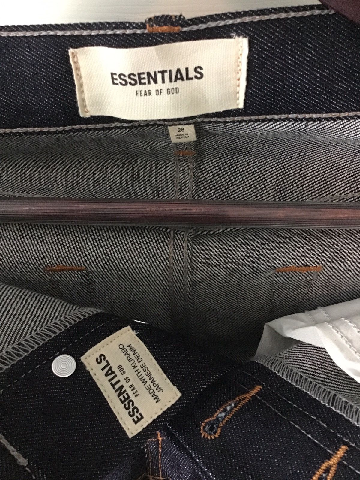 Fear of God ESSENTIALS Fear of God Raw Japanese denim jean (sz 28) Size US 28 / EU 44 - 3 Thumbnail