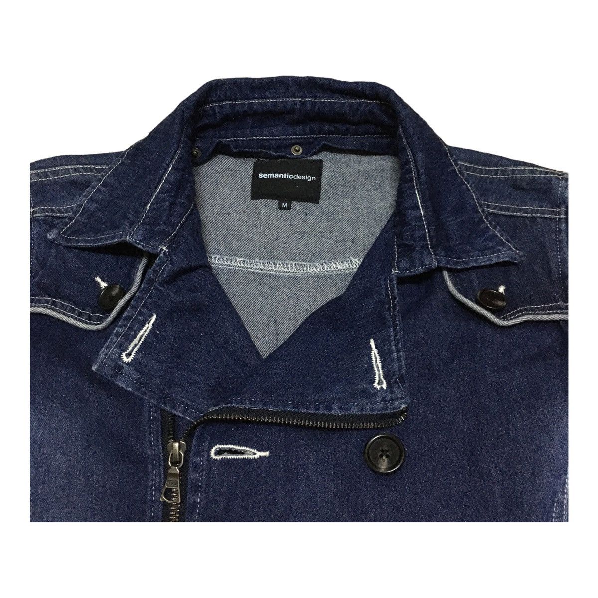 14th Addiction × Le Grande Bleu (L.G.B.) × semanticdesign Rare Design Vintage Brand Semantic Design Denim Jacket 1990s Size US M / EU 48-50 / 2 - 8 Thumbnail