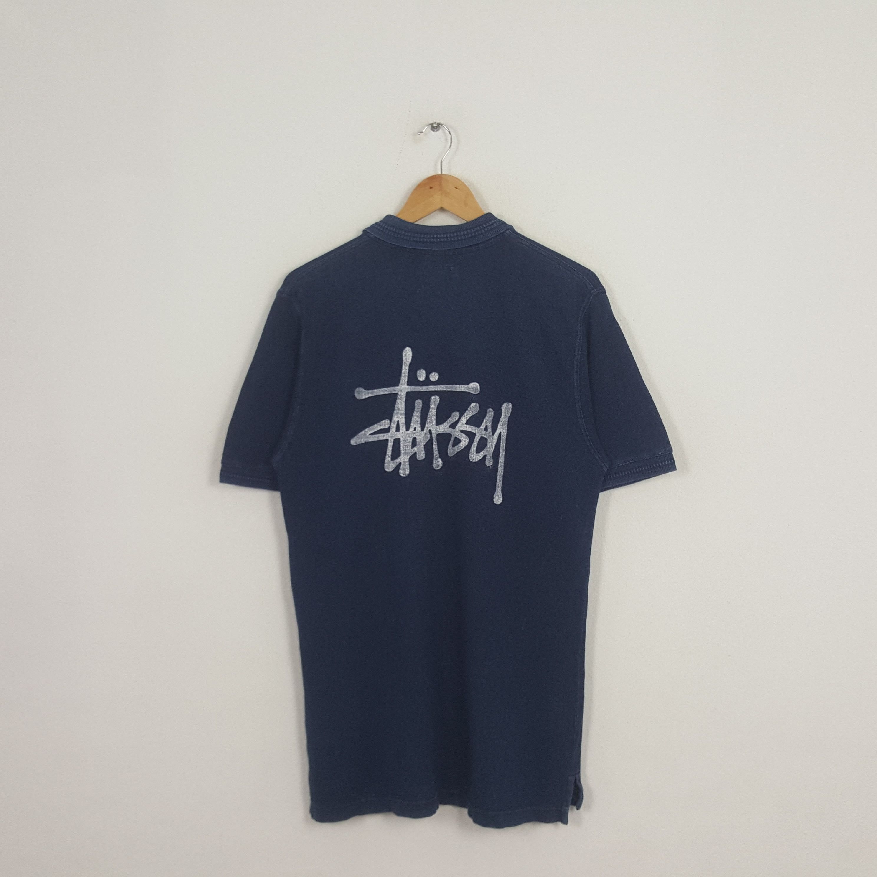 Vintage Stussy Streetwear Style Custom Big Art Design Polos