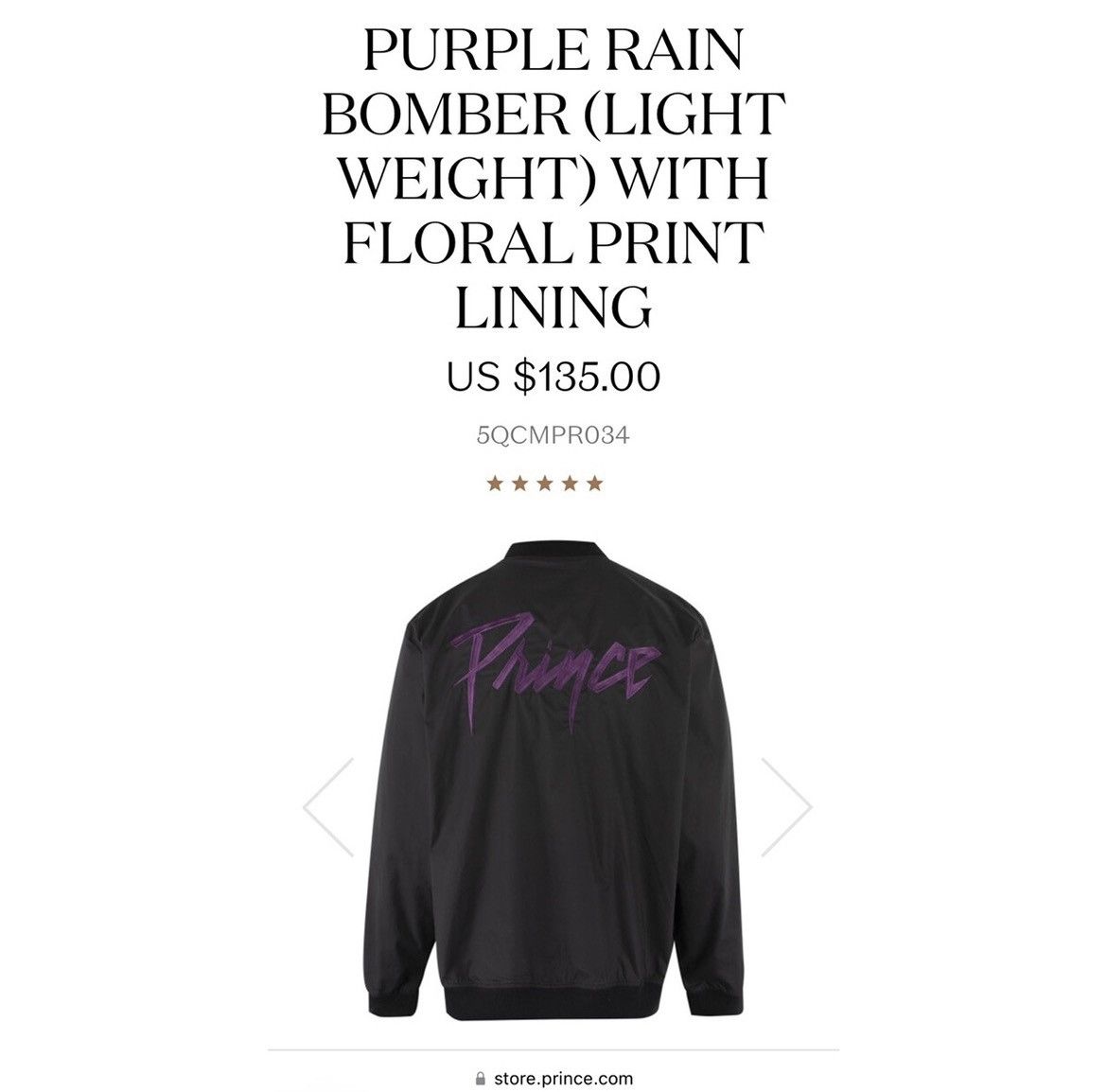 Prince × Vintage Prince Purple Rain Bomber Jacket | Grailed