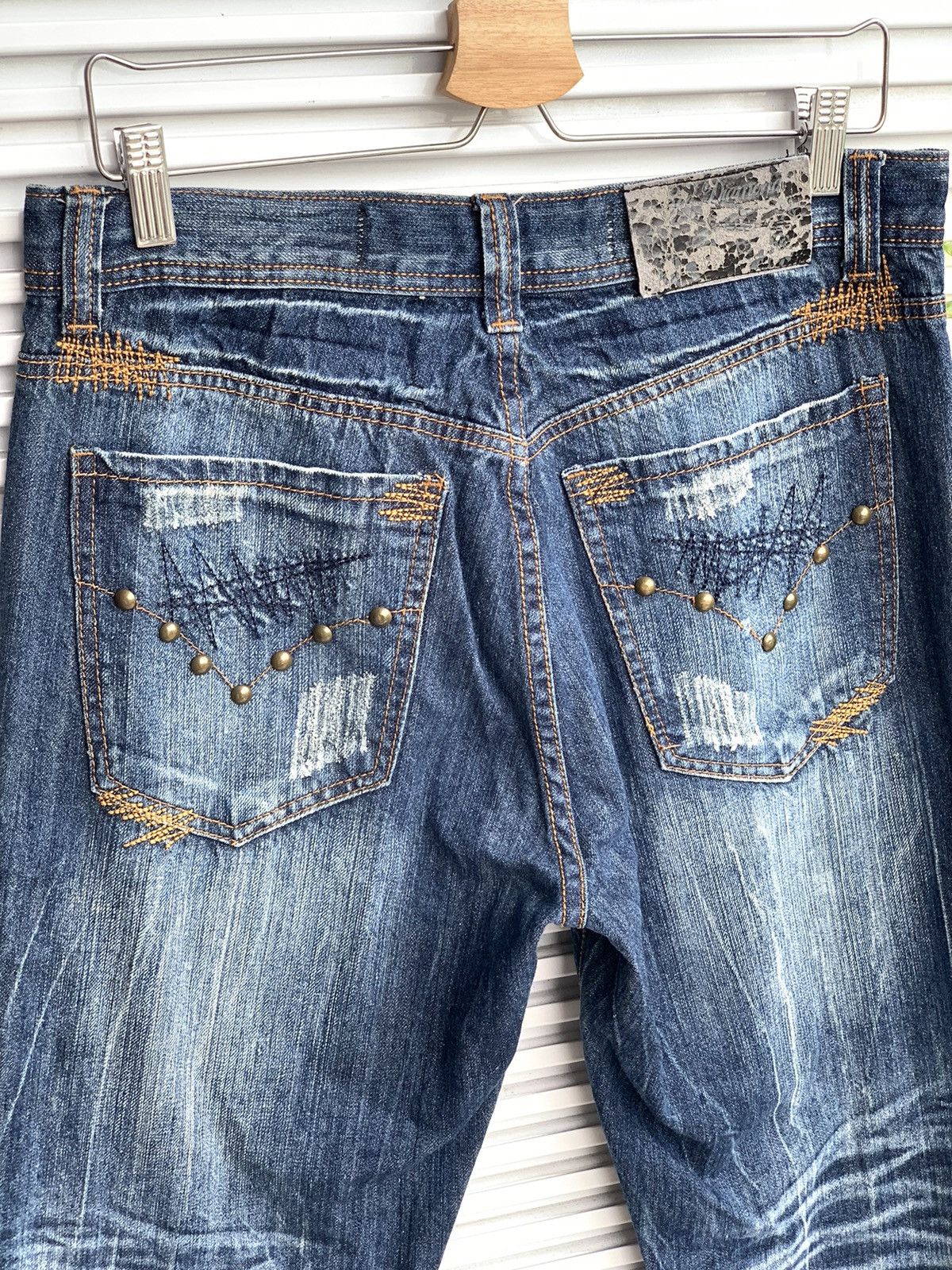 20471120 Red Diamond Gangs of Apocalypse Punk Printed Denim Pants Size US 32 / EU 48 - 9 Thumbnail