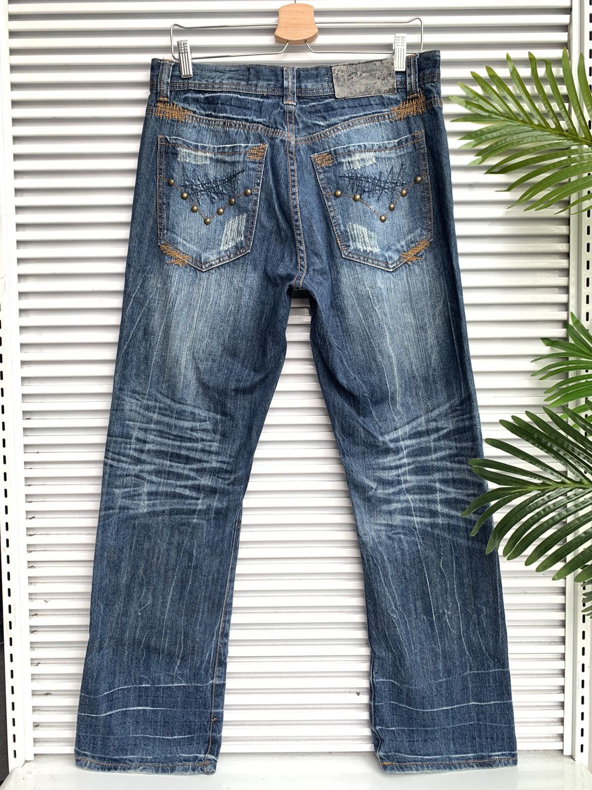 20471120 Red Diamond Gangs of Apocalypse Punk Printed Denim Pants Size US 32 / EU 48 - 2 Thumbnail