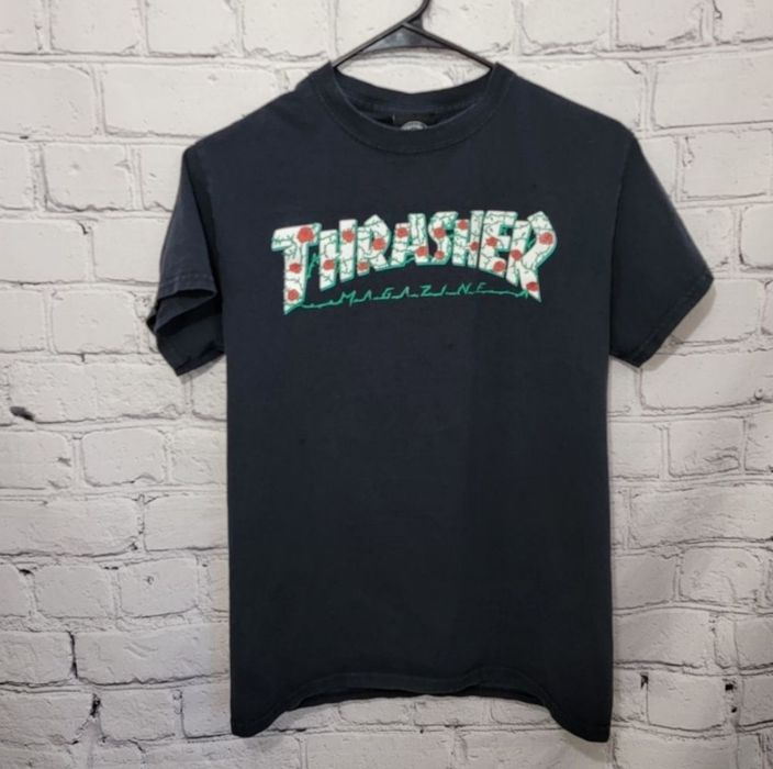 Thrasher Thrasher Small Black Short Sleeve Rose Logo Graphic Tee Mens ...