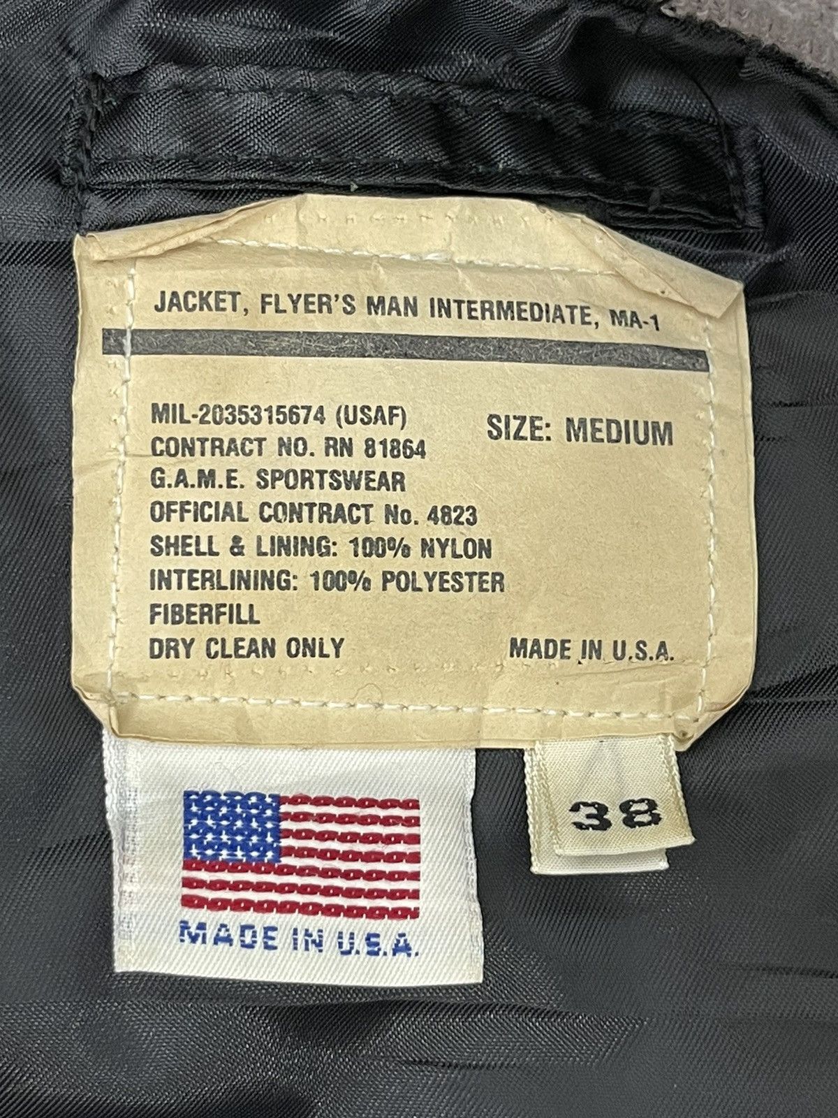 Other Vtg 80s GAME Sportswear USA MA-1 Jacket USAF 44🟩 Size US M / EU 48-50 / 2 - 16 Thumbnail