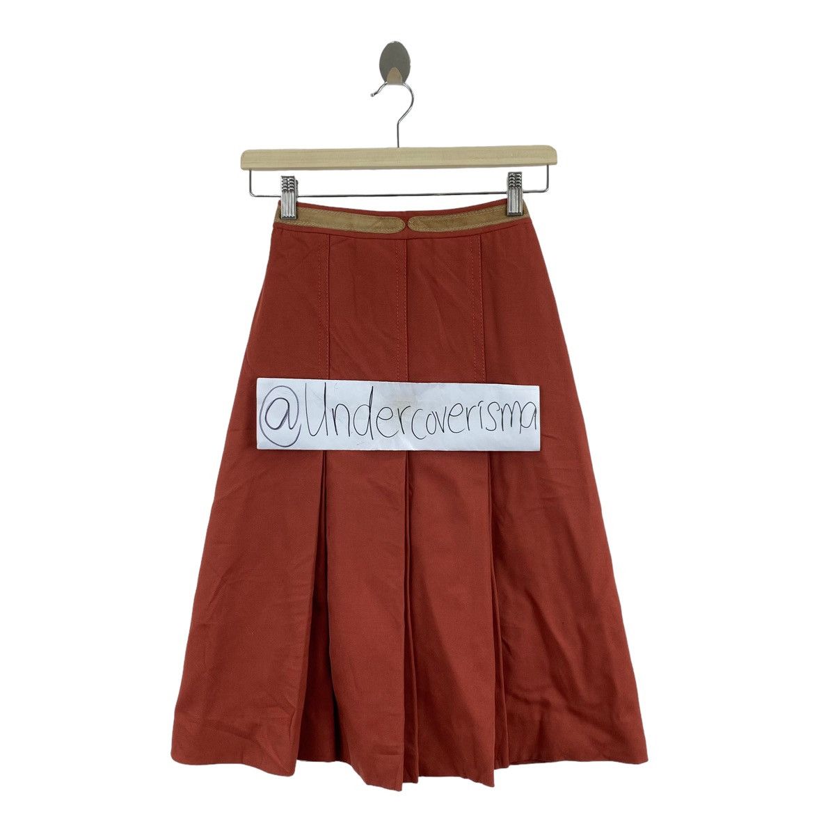 image of Italian Designers Italian Brand Plain Orange A-Line Long Skirt, Women's (Size 22)