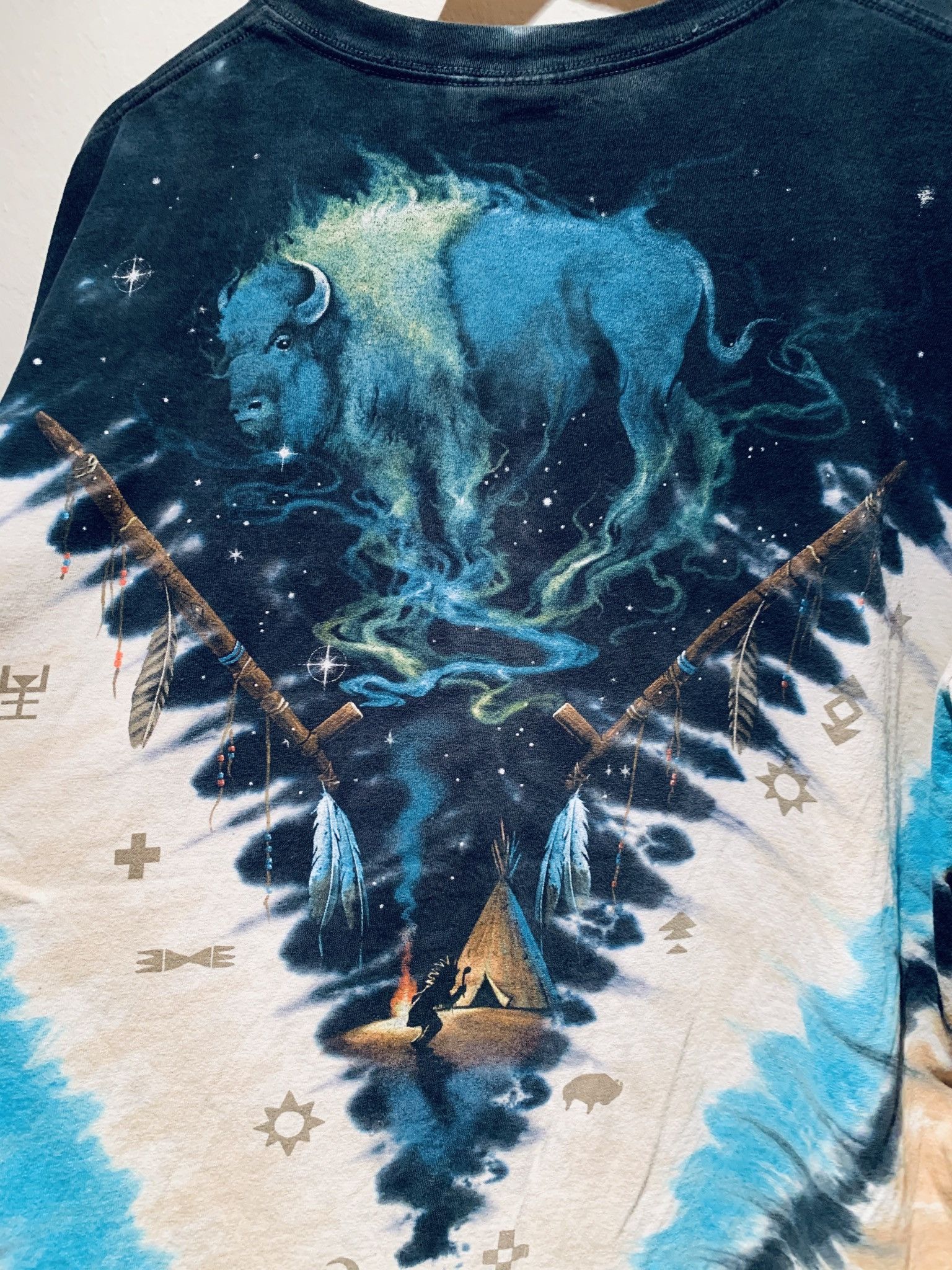 Liquid Blue × Vintage RARE* Vintage Liquid Blue Native Skull Tie-Dye T-Shirt - XL Size US XL / EU 56 / 4 - 5 Thumbnail