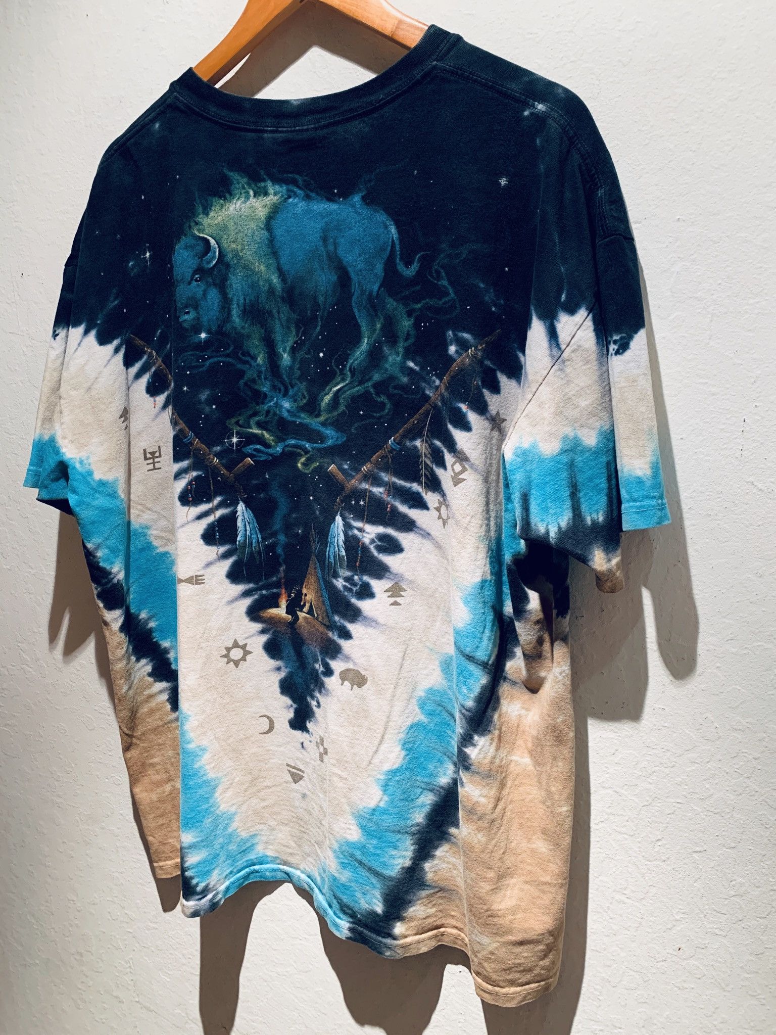 Liquid Blue × Vintage RARE* Vintage Liquid Blue Native Skull Tie-Dye T-Shirt - XL Size US XL / EU 56 / 4 - 4 Thumbnail