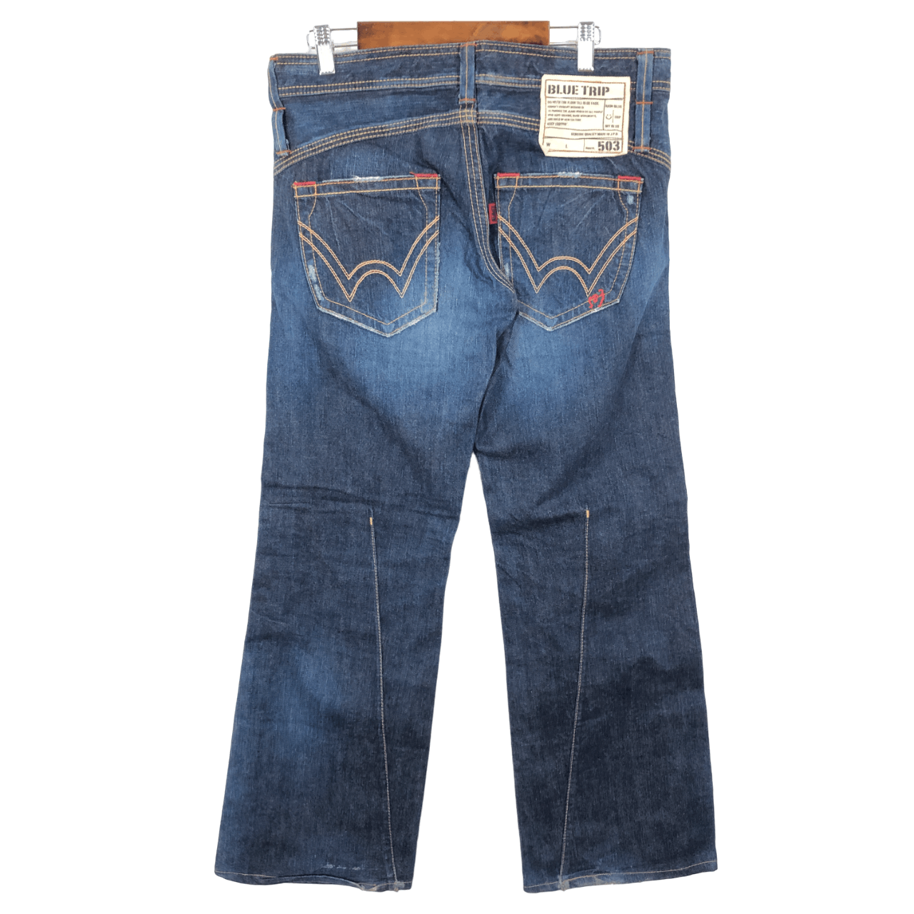 Edwin × Vintage Edwin Blue Trip Flare Jeans 33 x 30.5 L1319W Size 33" - 2 Thumbnail