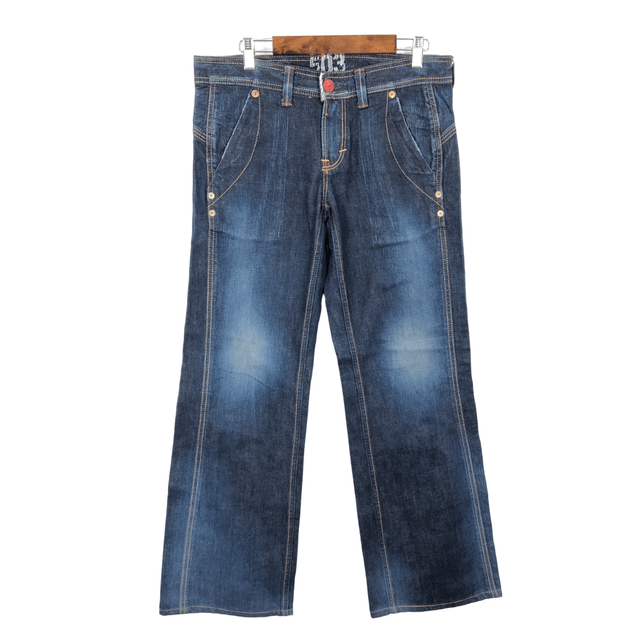 Edwin × Vintage Edwin Blue Trip Flare Jeans 33 x 30.5 L1319W Size 33" - 1 Thumbnail