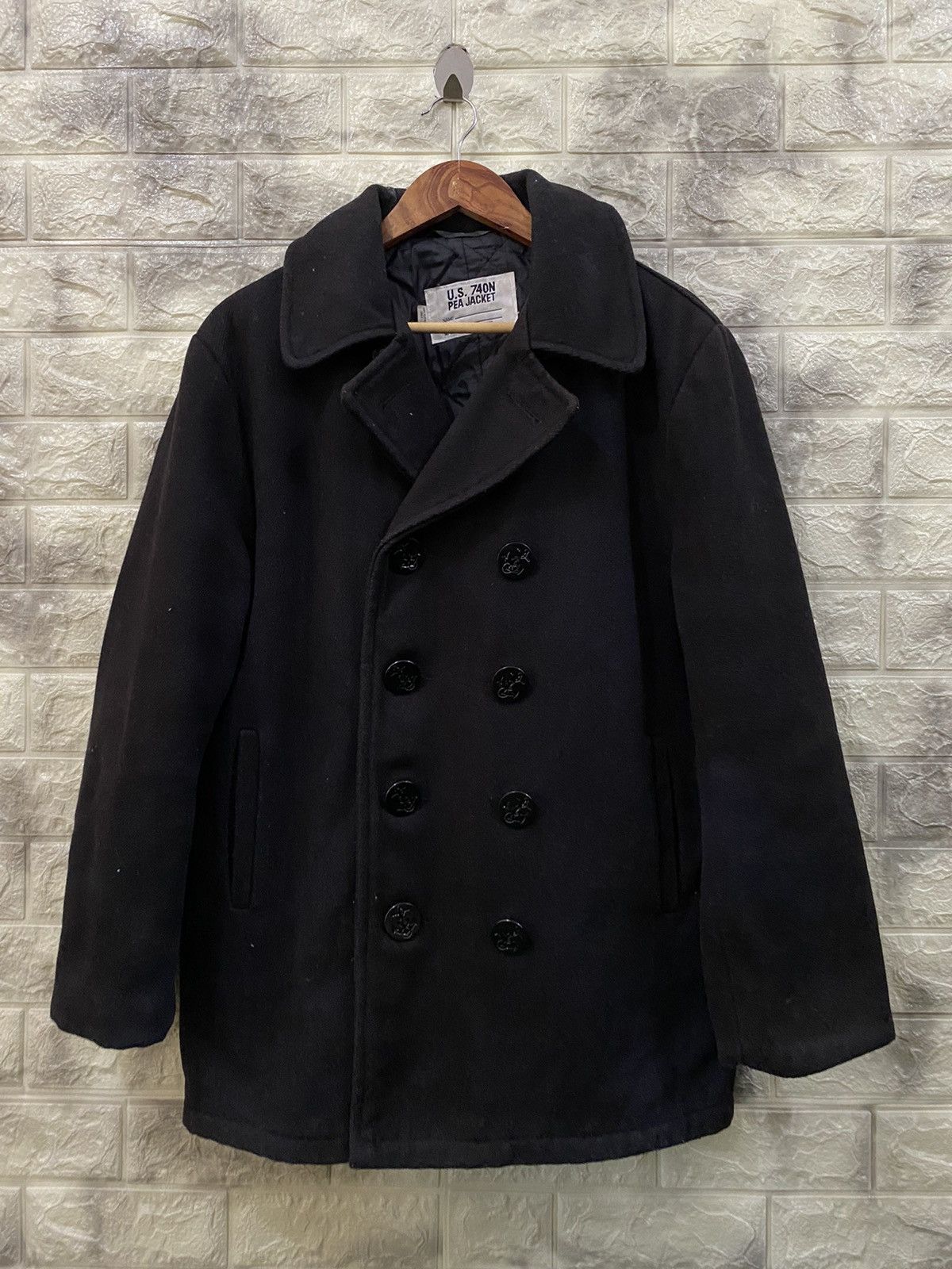 SCHOTT U.S. 740N Peajacket M 黒 Schott Navy Wool Pea Coat - 740