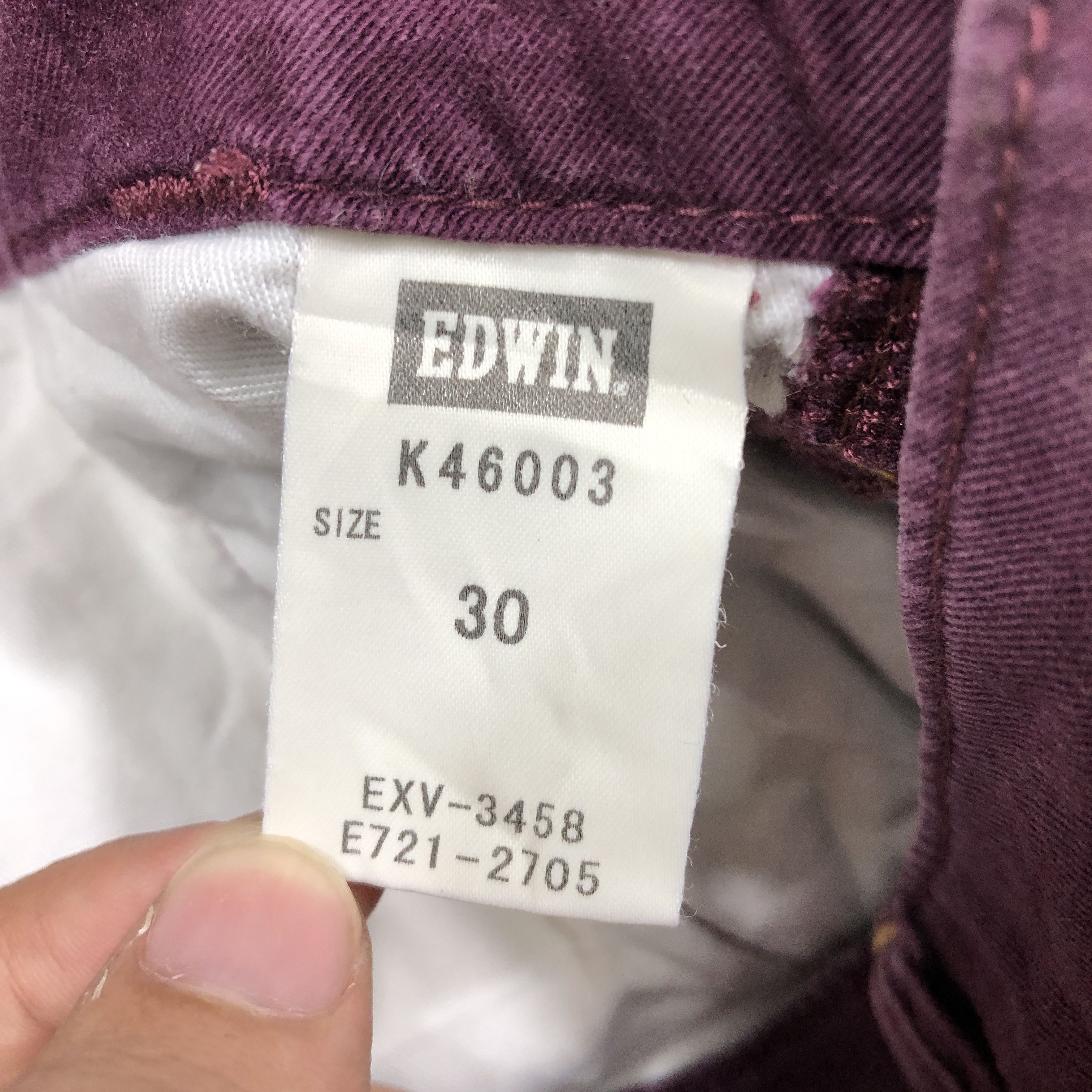 Edwin × Vintage Edwin Purple Pants 33 x 30.5 L1314W Size 33" - 7 Thumbnail